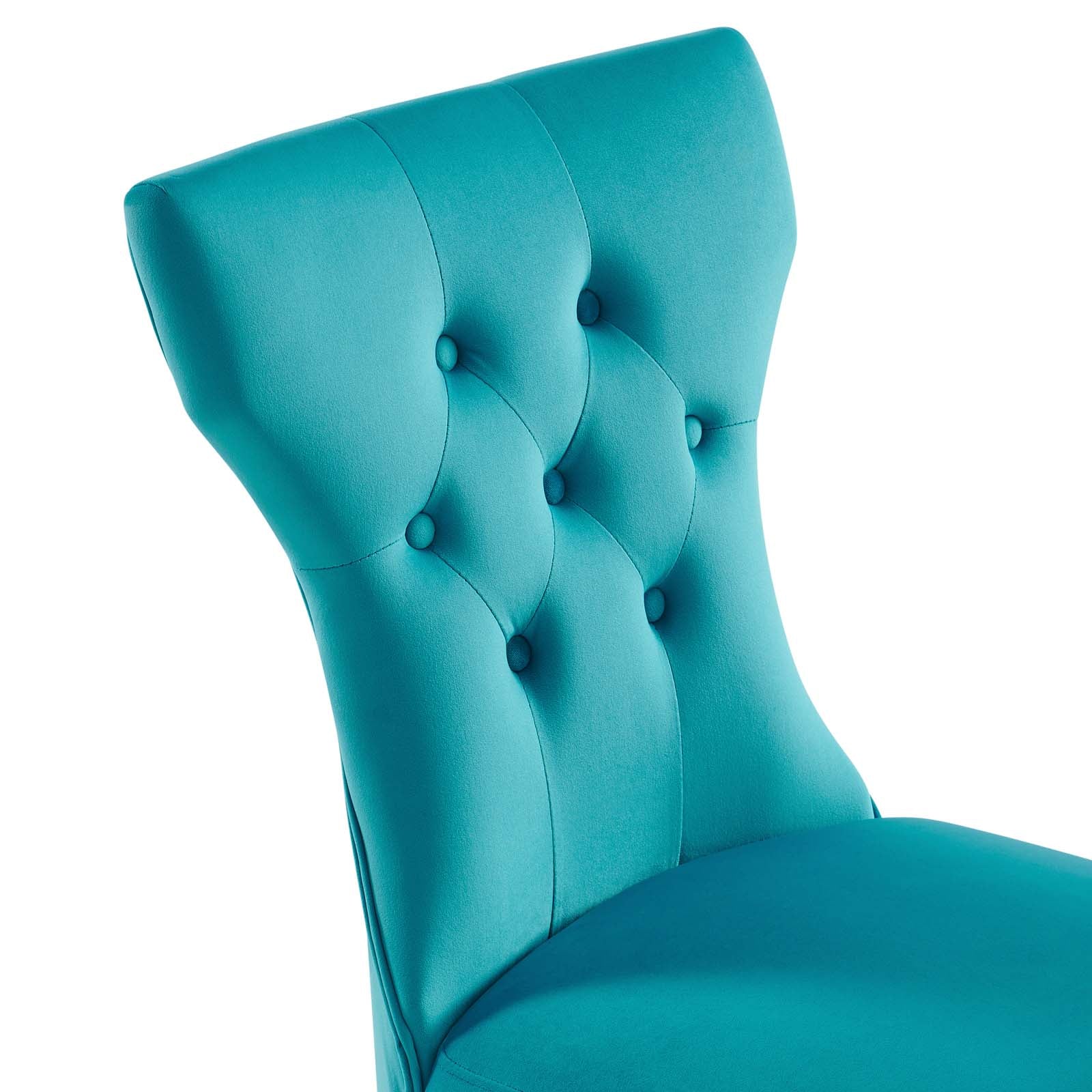 Modway Dining Chairs - Silhouette Performance Velvet Dining Chairs - Set of 2 Blue
