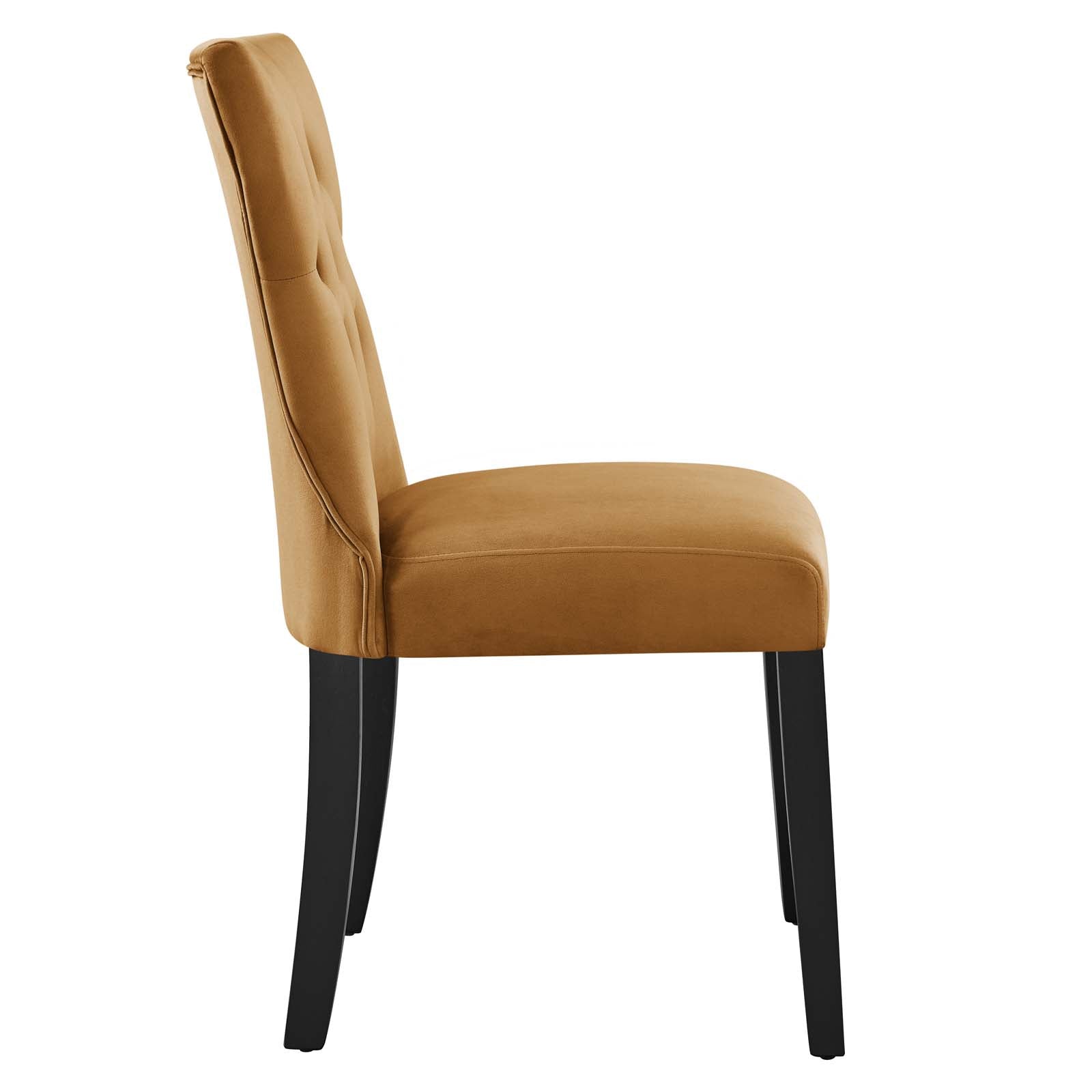 Modway Dining Chairs - Silhouette Performance Velvet Dining Chairs - Set of 2 Cognac