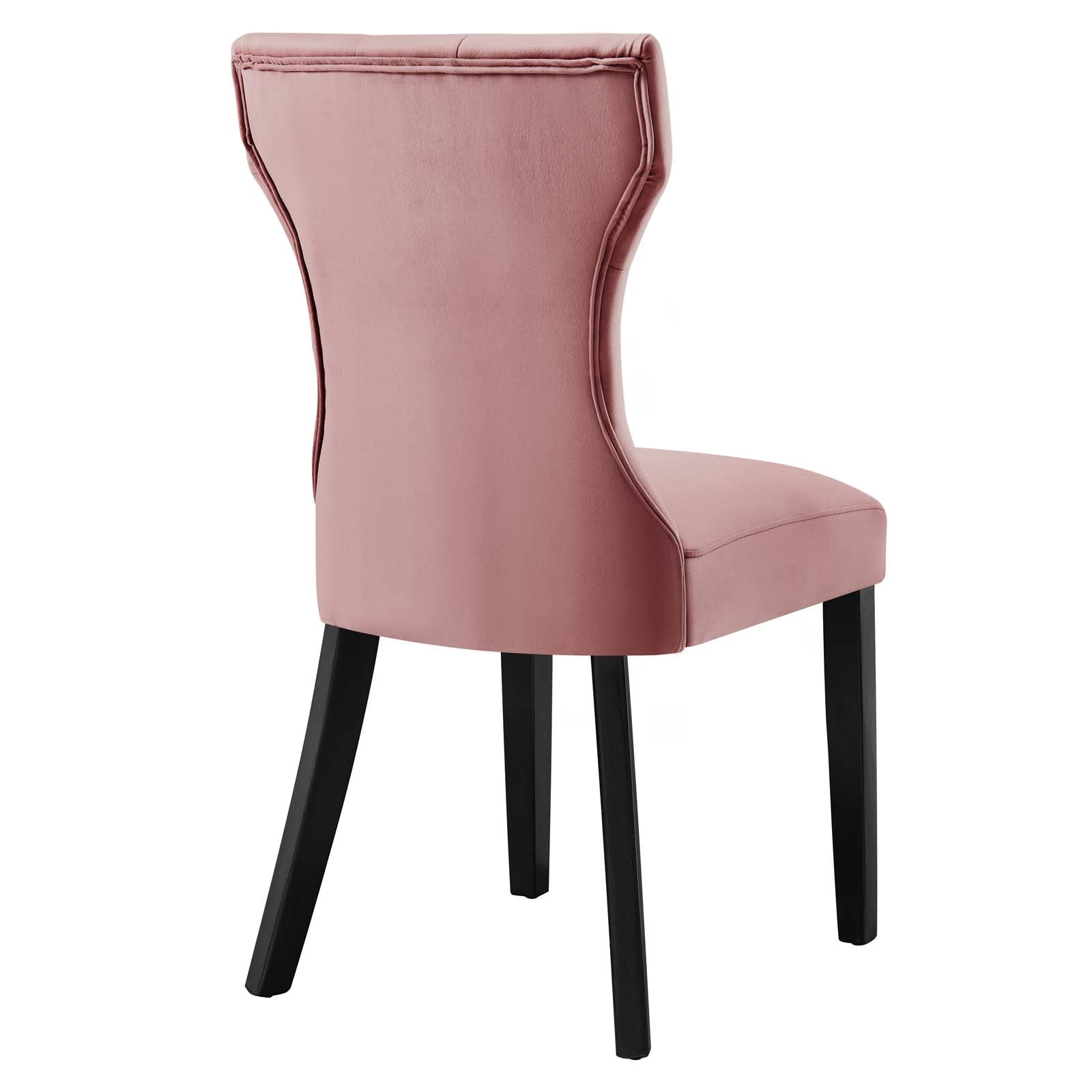 Modway Dining Chairs - Silhouette Performance Velvet Dining Chairs - Set of 2 Dusty Rose