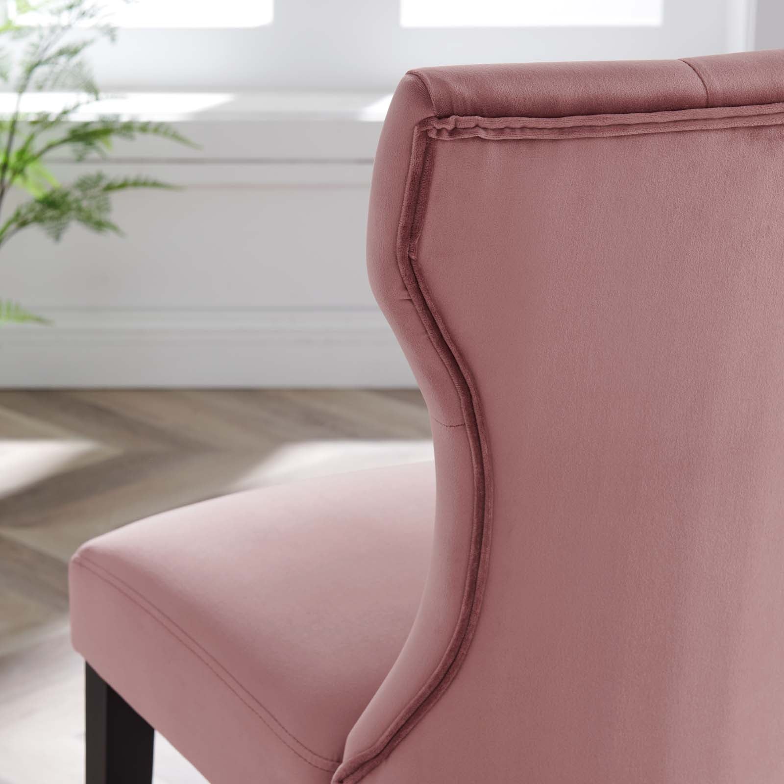 Modway Dining Chairs - Silhouette Performance Velvet Dining Chairs - Set of 2 Dusty Rose