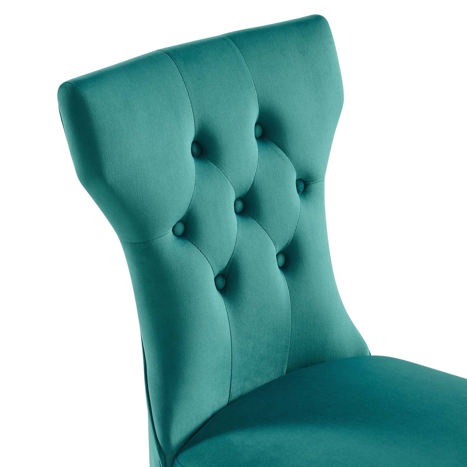 Modway Dining Chairs - Silhouette Performance Velvet Dining Chairs - Set of 2 Teal