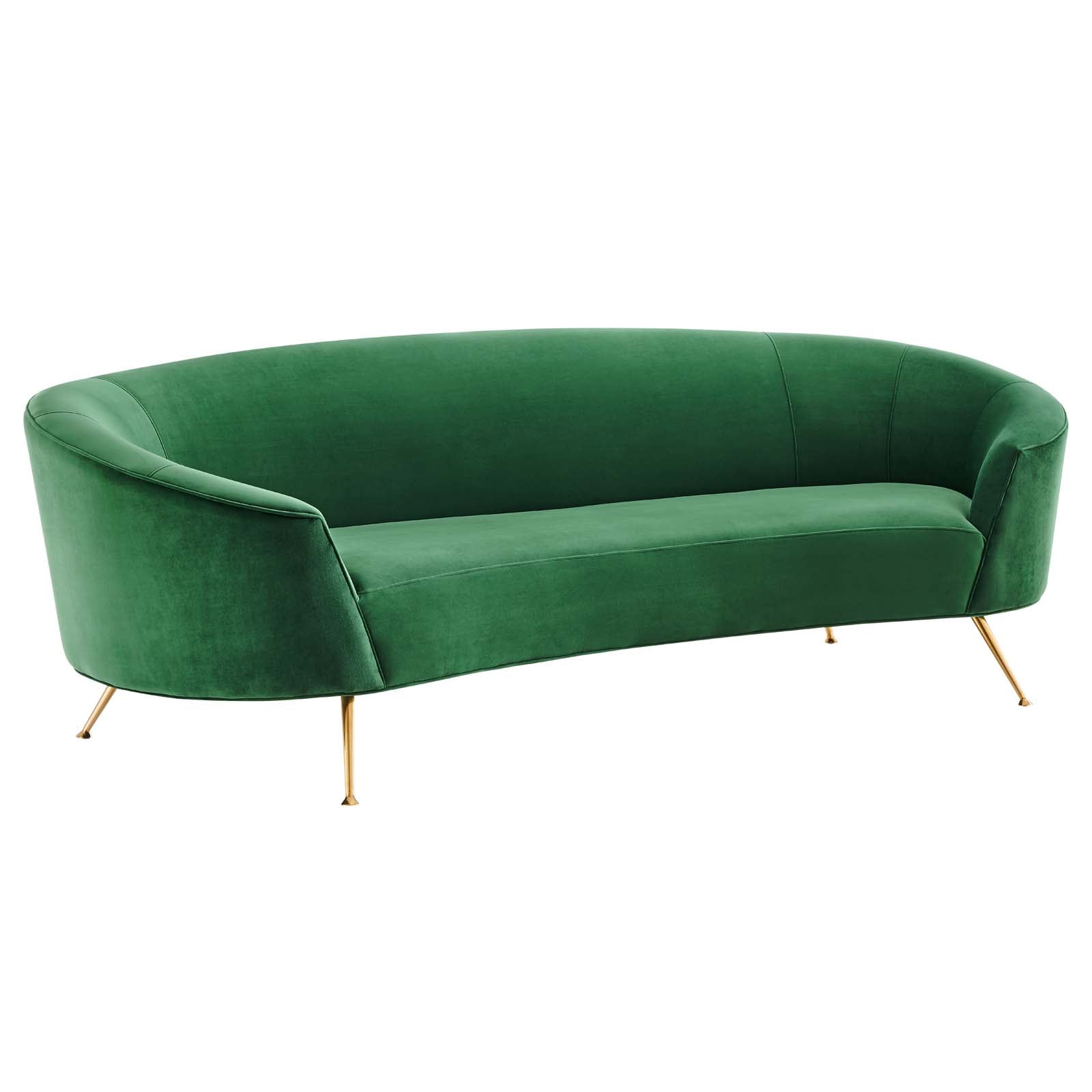 Modway Sofas & Couches - Marchesa Upholstered Performance Velvet Sofa Emerald