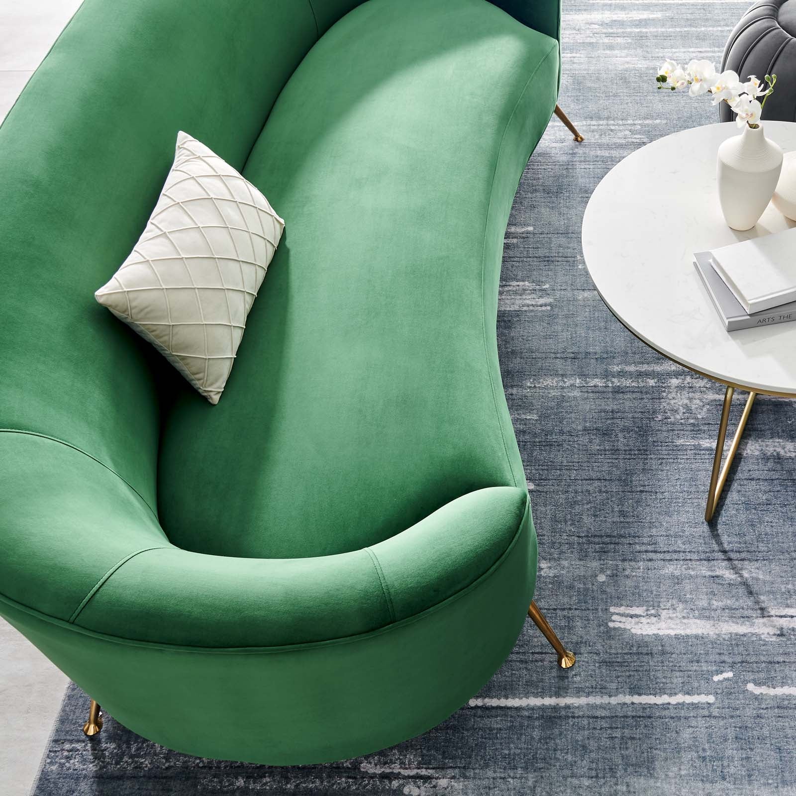 Modway Sofas & Couches - Marchesa Upholstered Performance Velvet Sofa Emerald