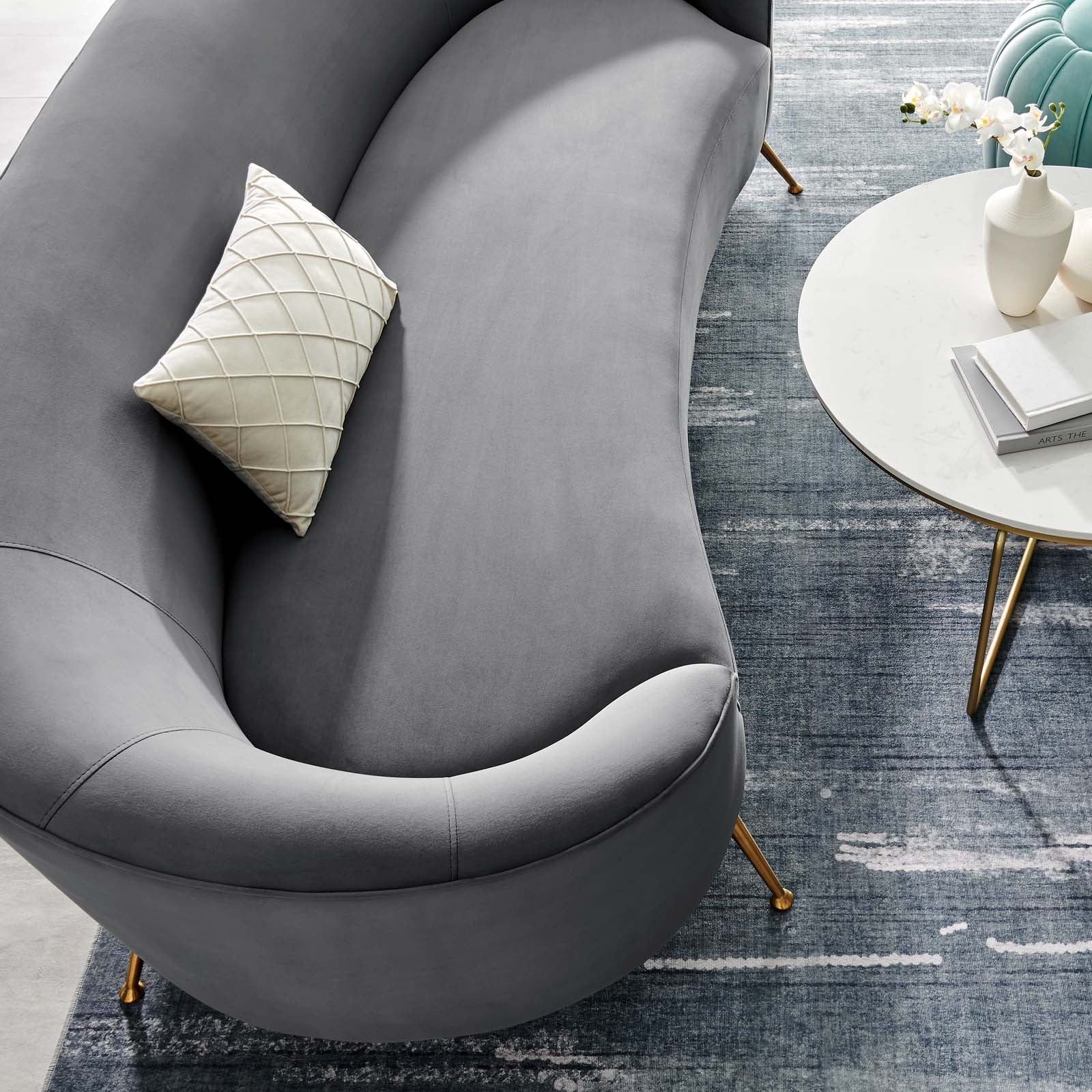 Modway Sofas & Couches - Marchesa Upholstered Performance Velvet Sofa Gray