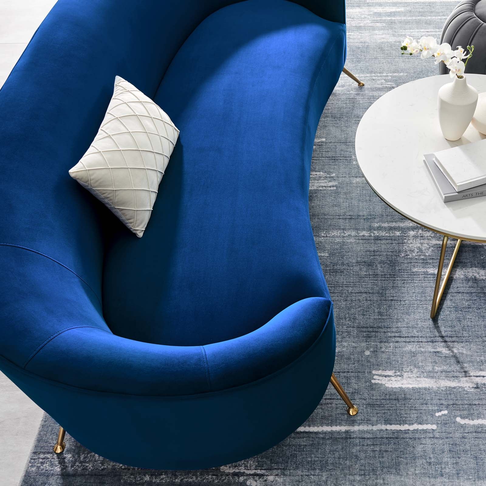 Modway Sofas & Couches - Marchesa Upholstered Performance Velvet Sofa Navy