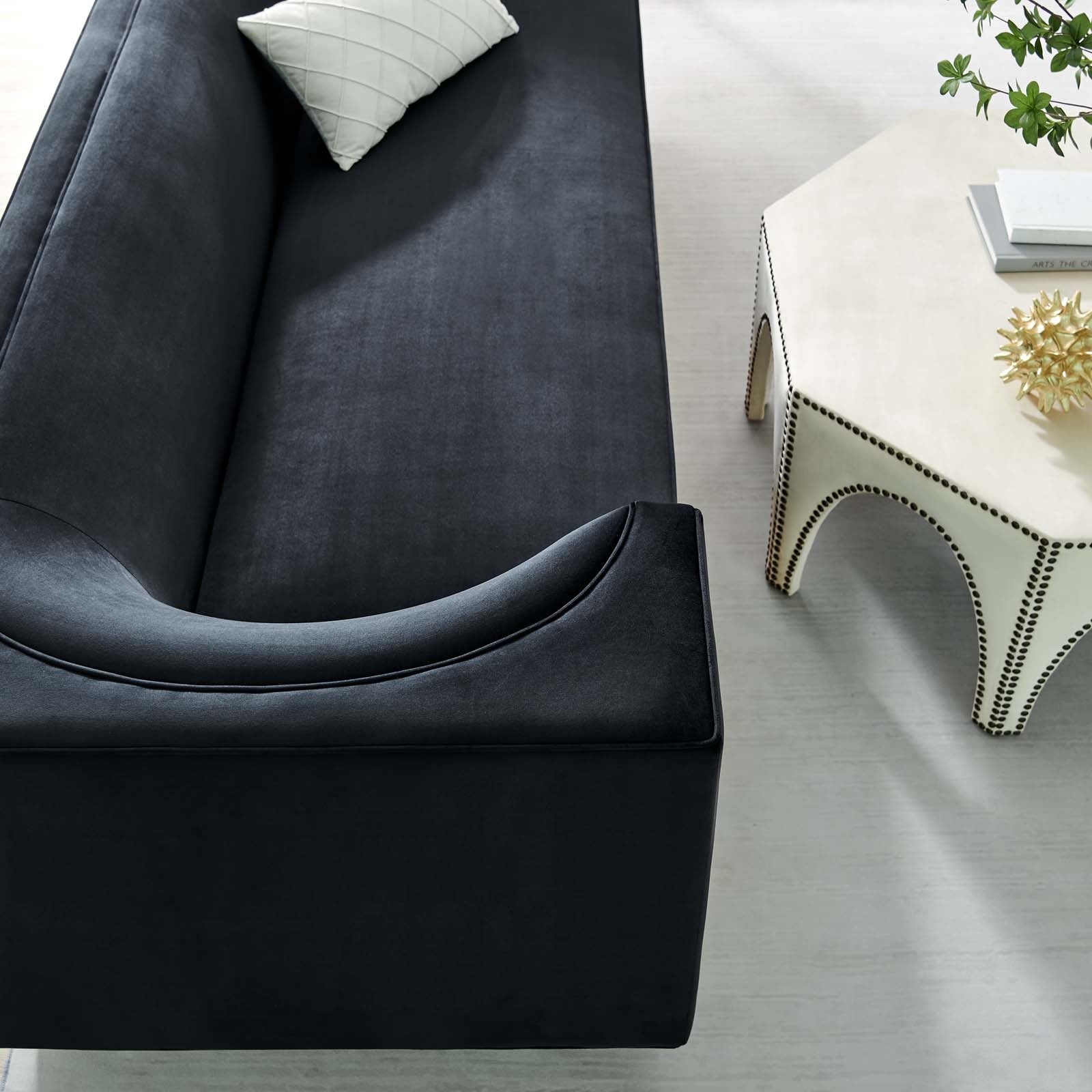 Modway Sofas & Couches - Eminence Upholstered Performance Velvet Sofa Black