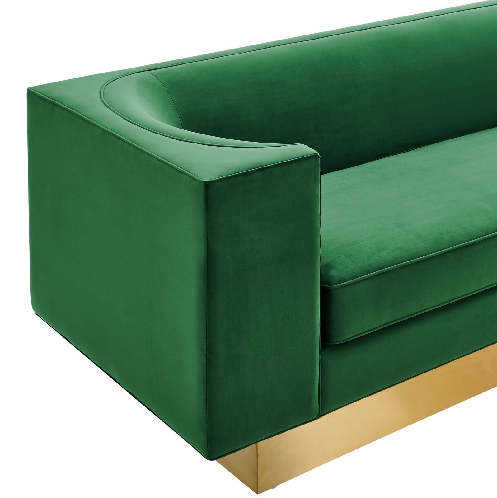 Modway Sofas & Couches - Eminence Upholstered Performance Velvet Sofa Emerald
