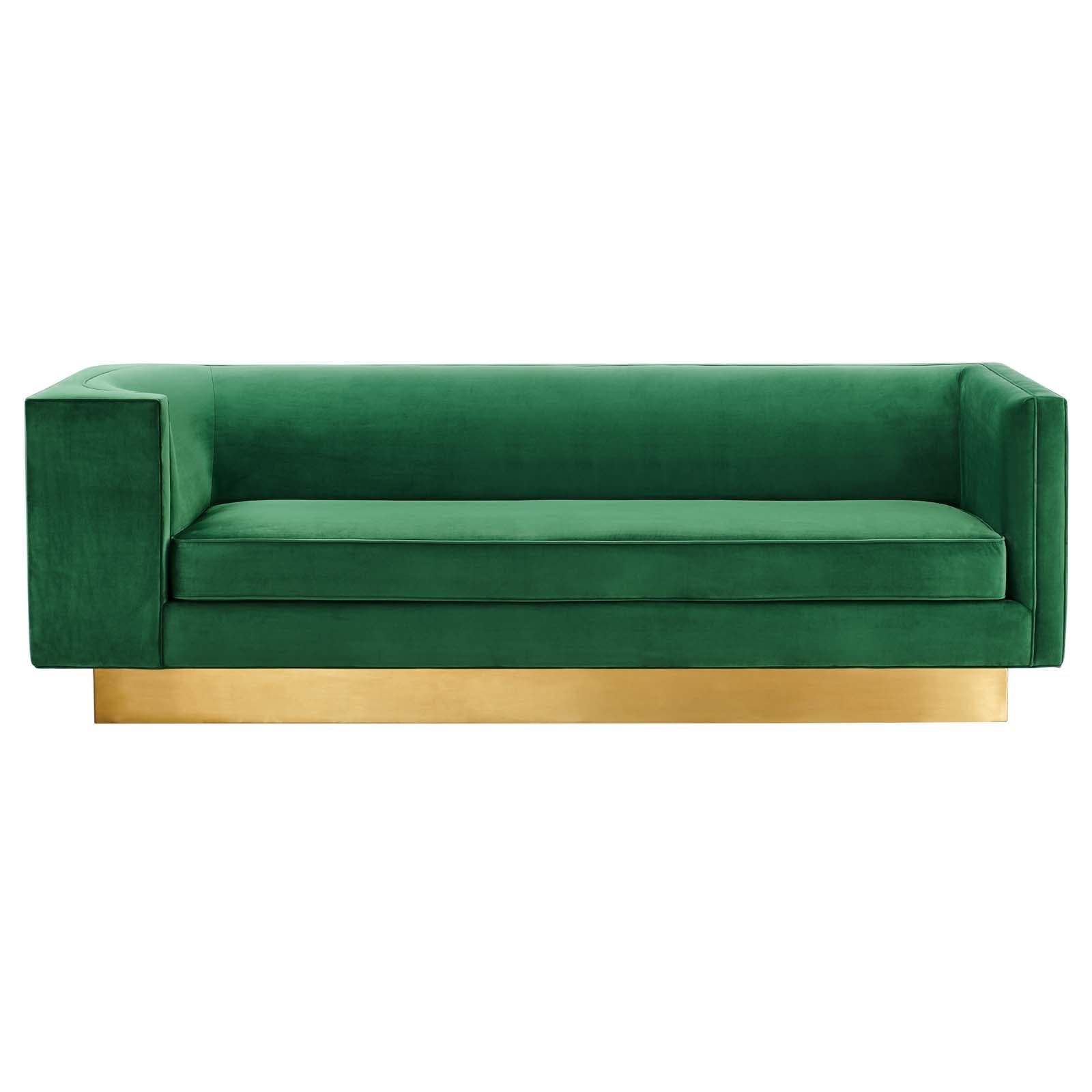 Modway Sofas & Couches - Eminence Upholstered Performance Velvet Sofa Emerald