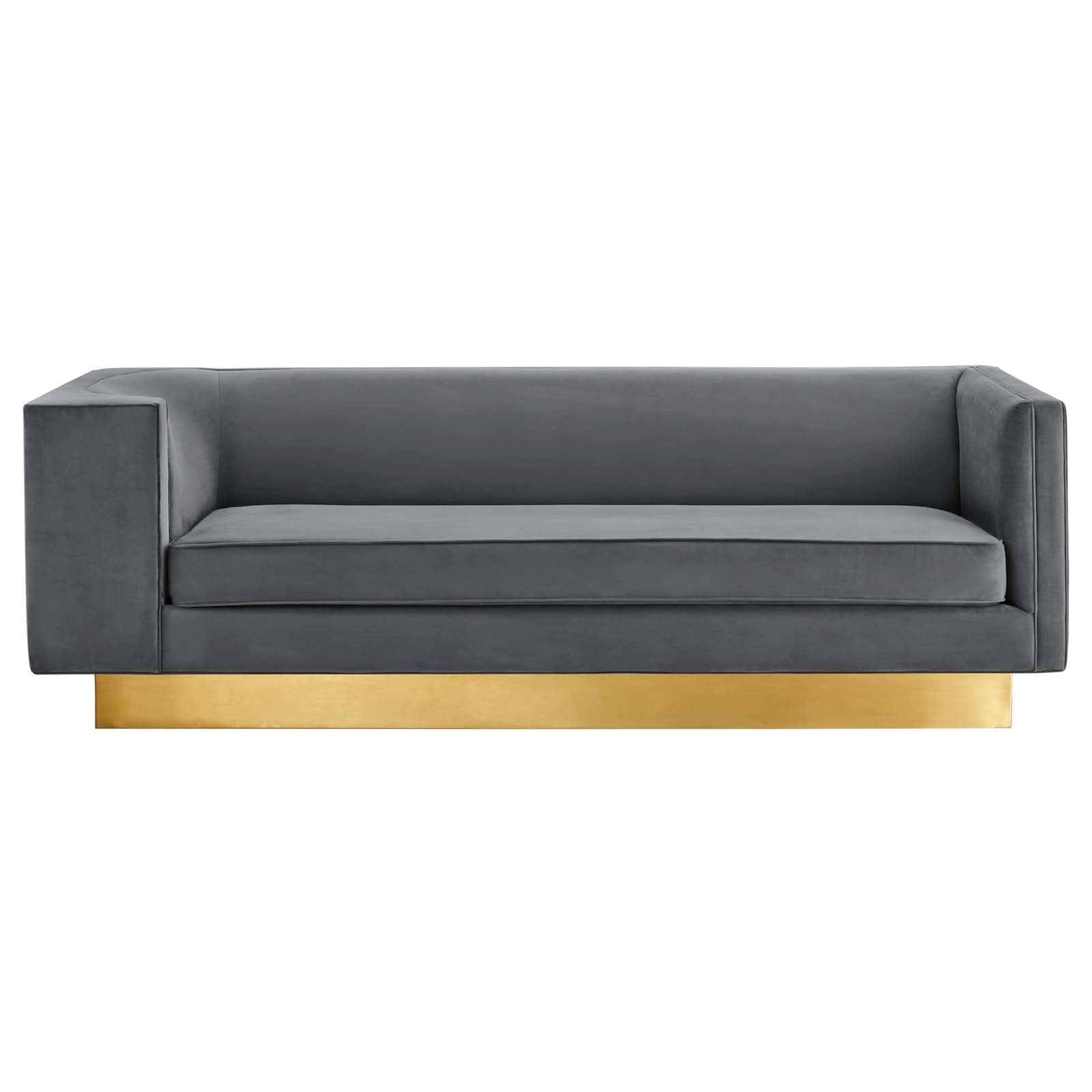 Modway Sofas & Couches - Eminence Upholstered Performance Velvet Sofa Gray