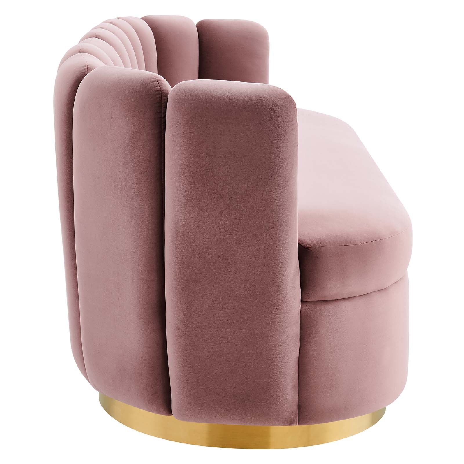 Modway Sofas & Couches - Victoria Channel Tufted Performance Velvet Sofa Dusty Rose