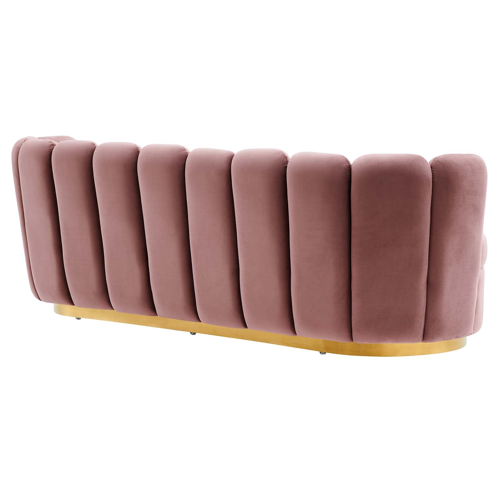 Modway Sofas & Couches - Victoria Channel Tufted Performance Velvet Sofa Dusty Rose
