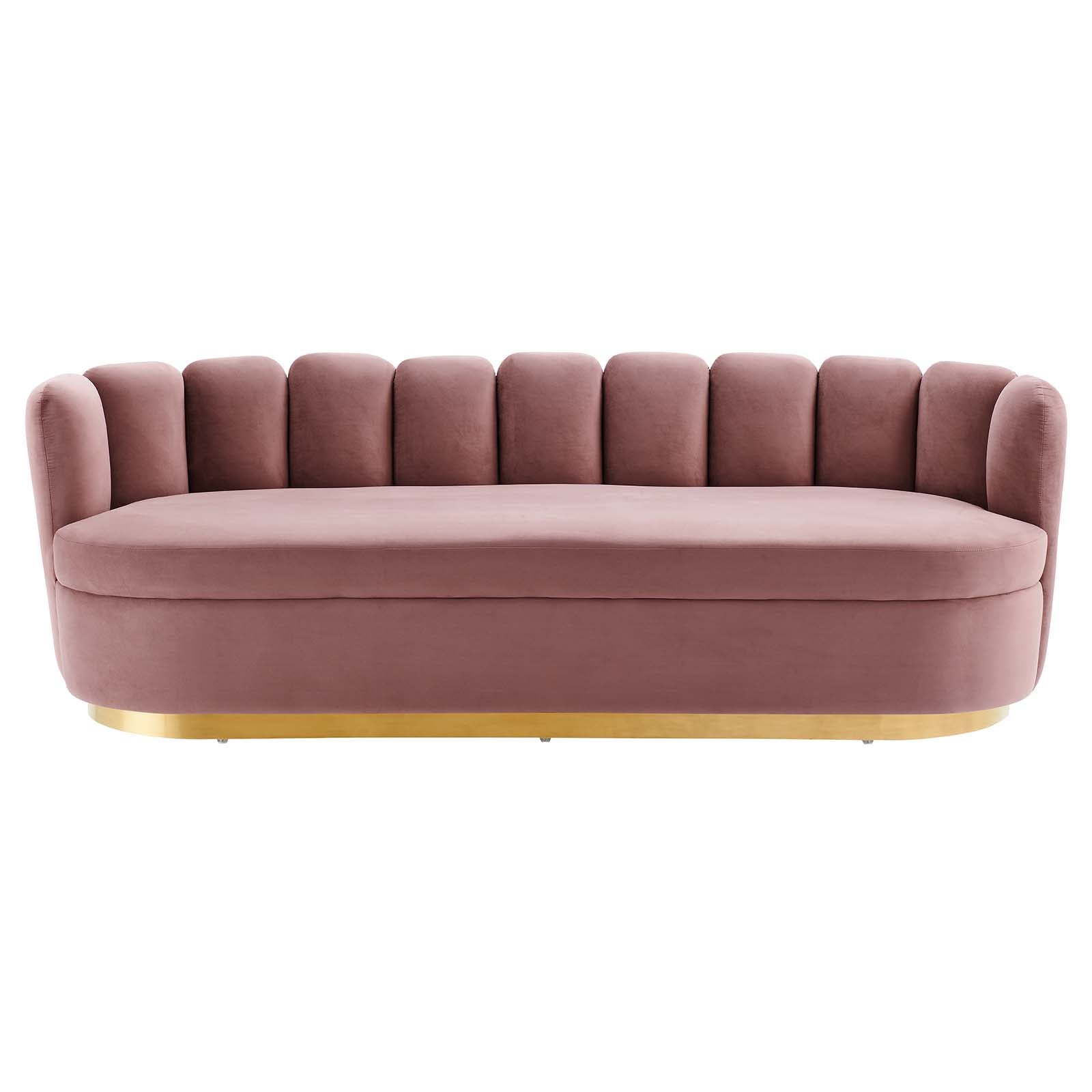 Modway Sofas & Couches - Victoria Channel Tufted Performance Velvet Sofa Dusty Rose