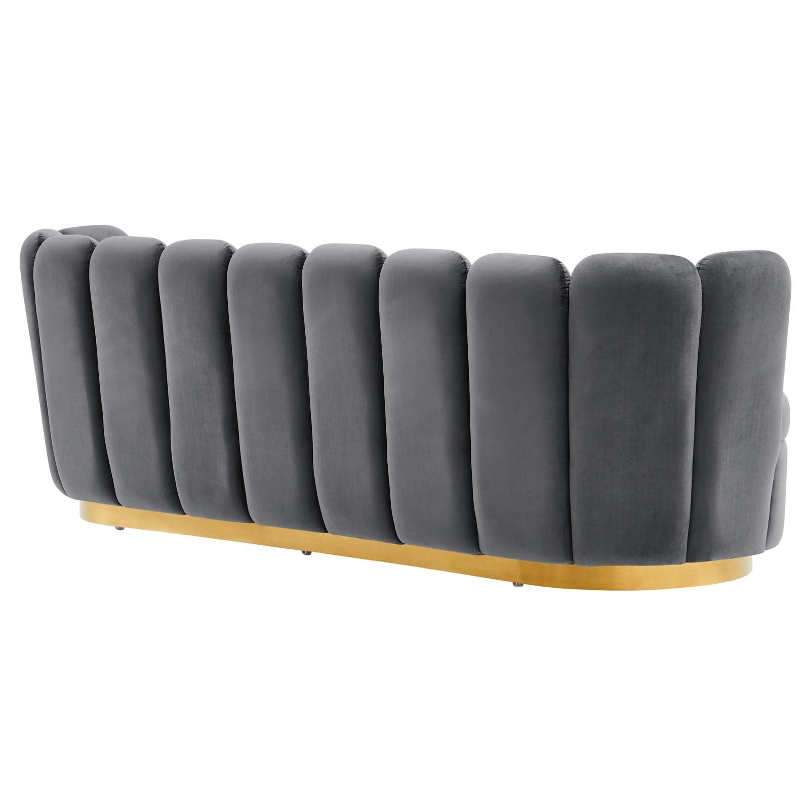 Modway Sofas & Couches - Victoria Channel Tufted Performance Velvet Sofa Gray