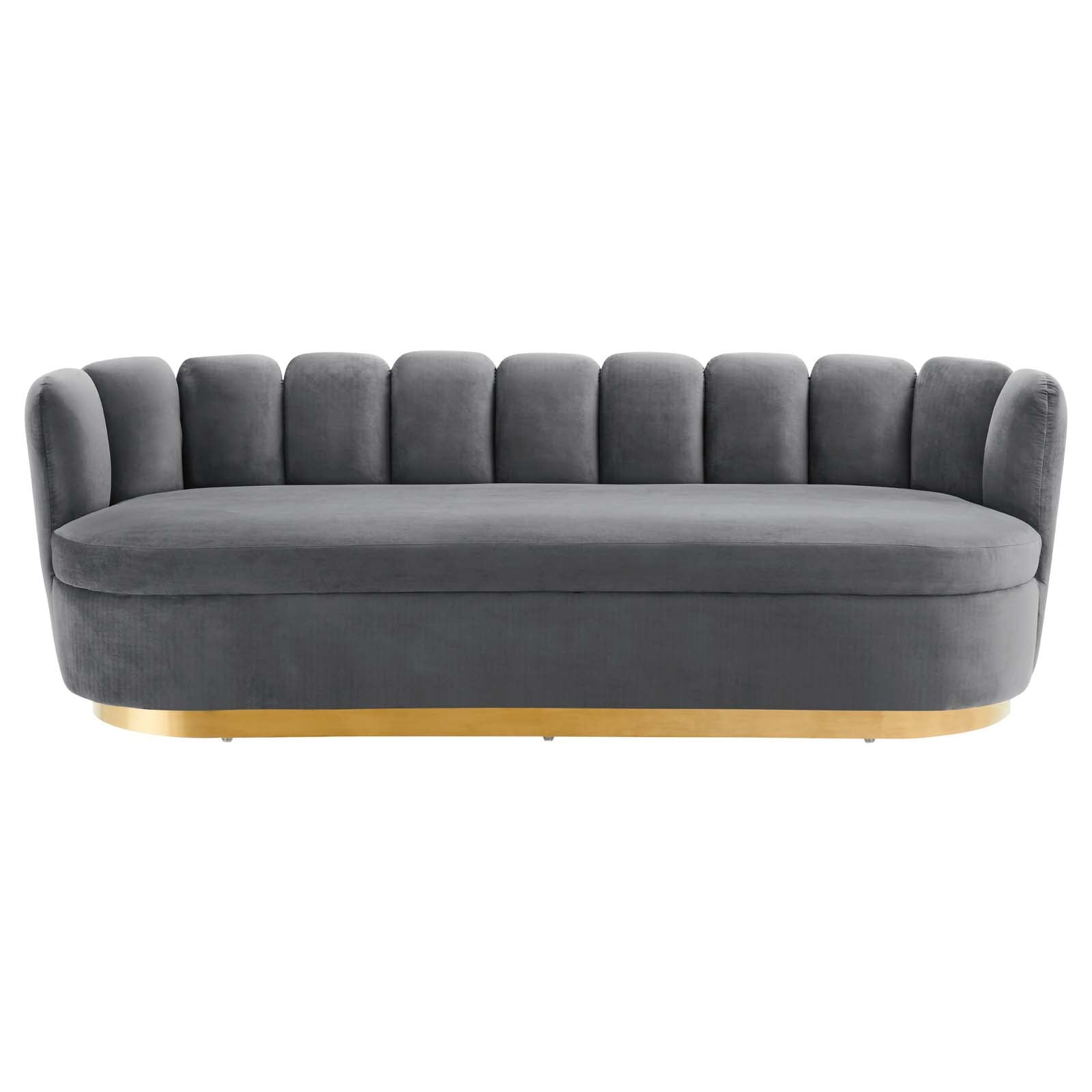 Modway Sofas & Couches - Victoria Channel Tufted Performance Velvet Sofa Gray