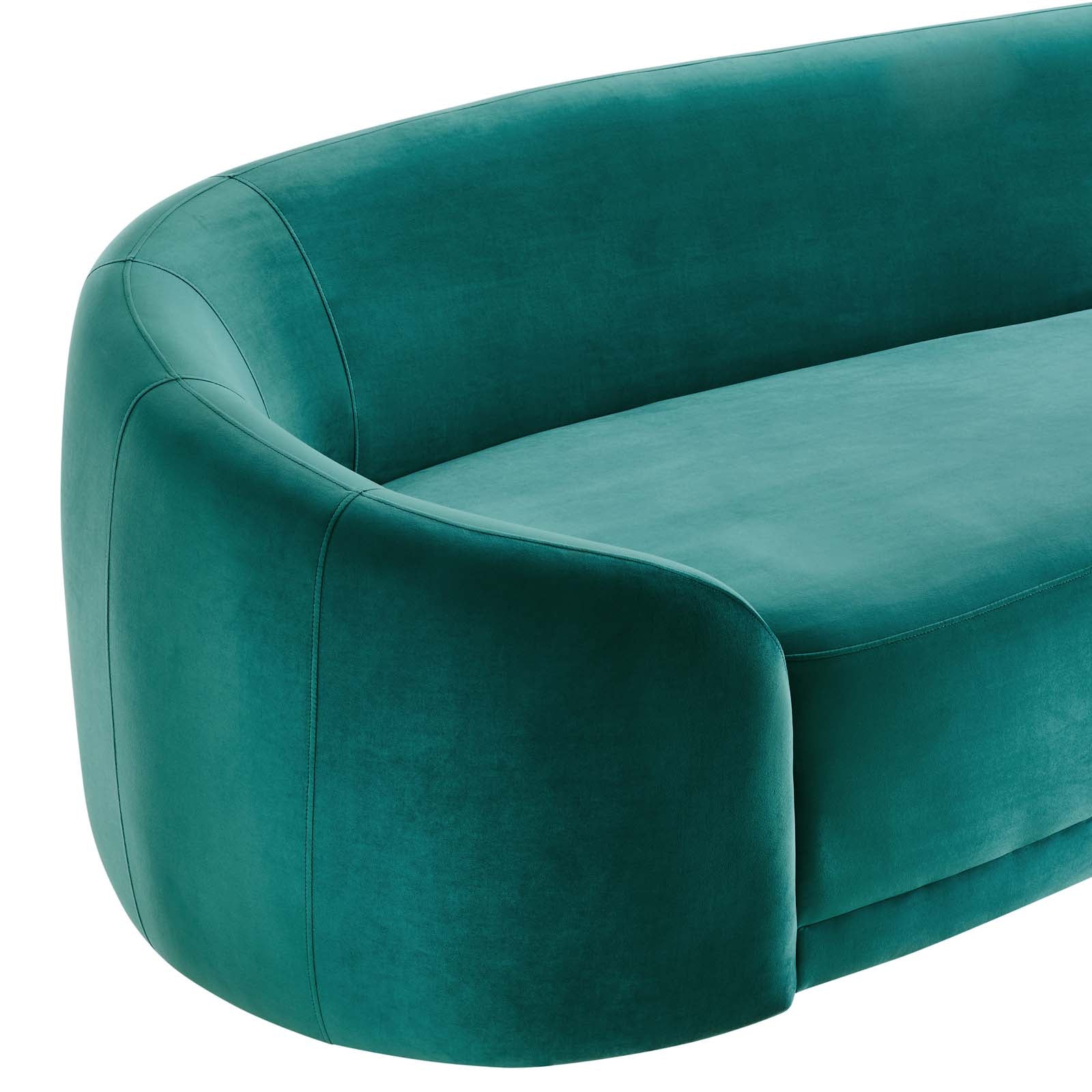 Modway Sofas & Couches - Contessa Performance Velvet Sofa Teal