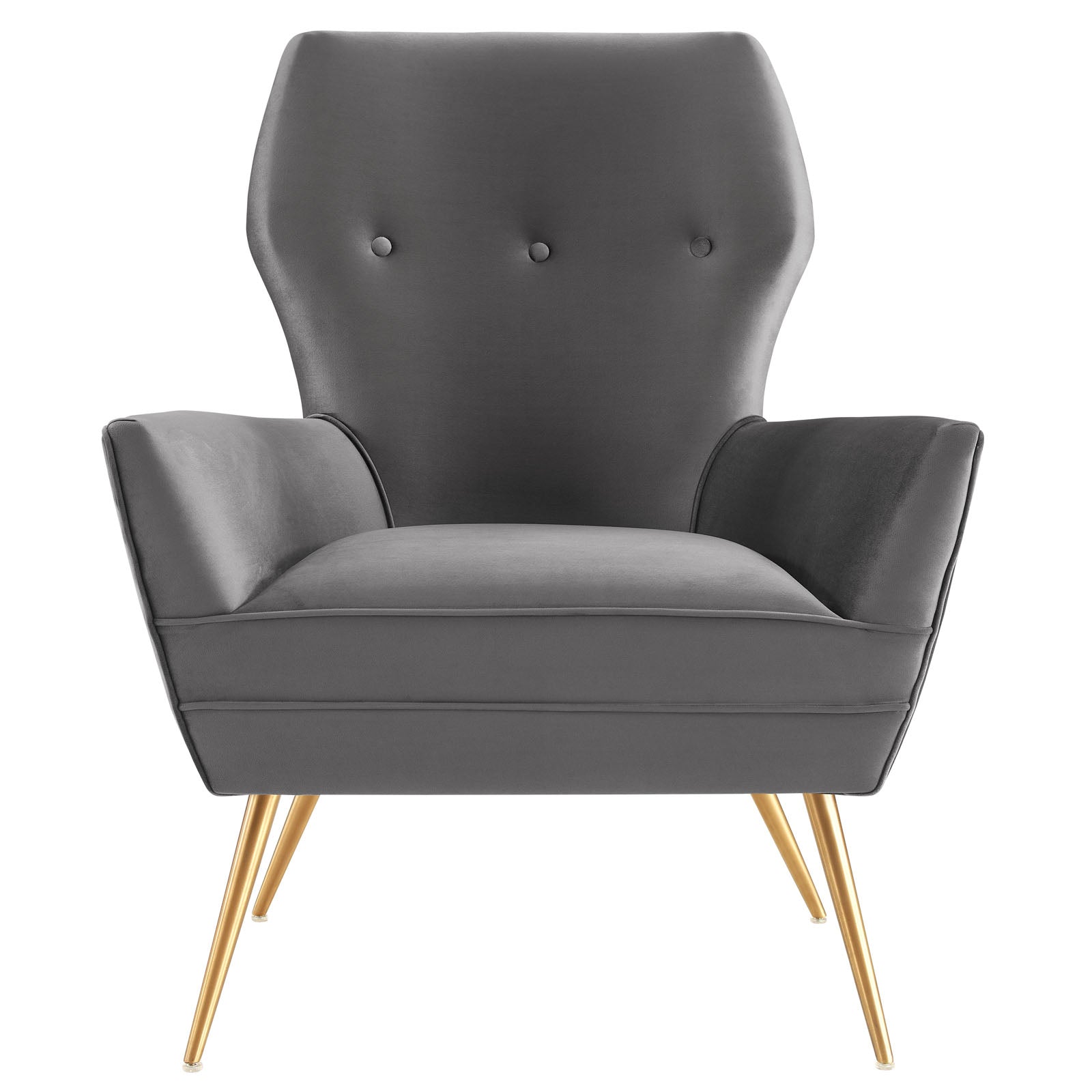 Modway Accent Chairs - Renata-Button-Tufted-Performance-Velvet-Armchair-Gray