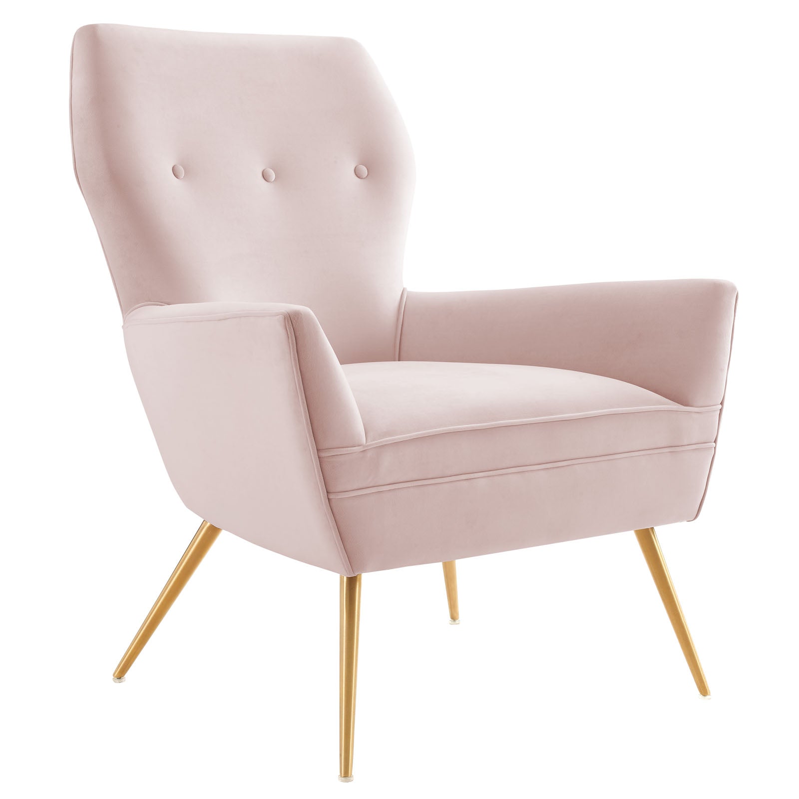 Modway Accent Chairs - Renata-Button-Tufted-Performance-Velvet-Armchair-Pink