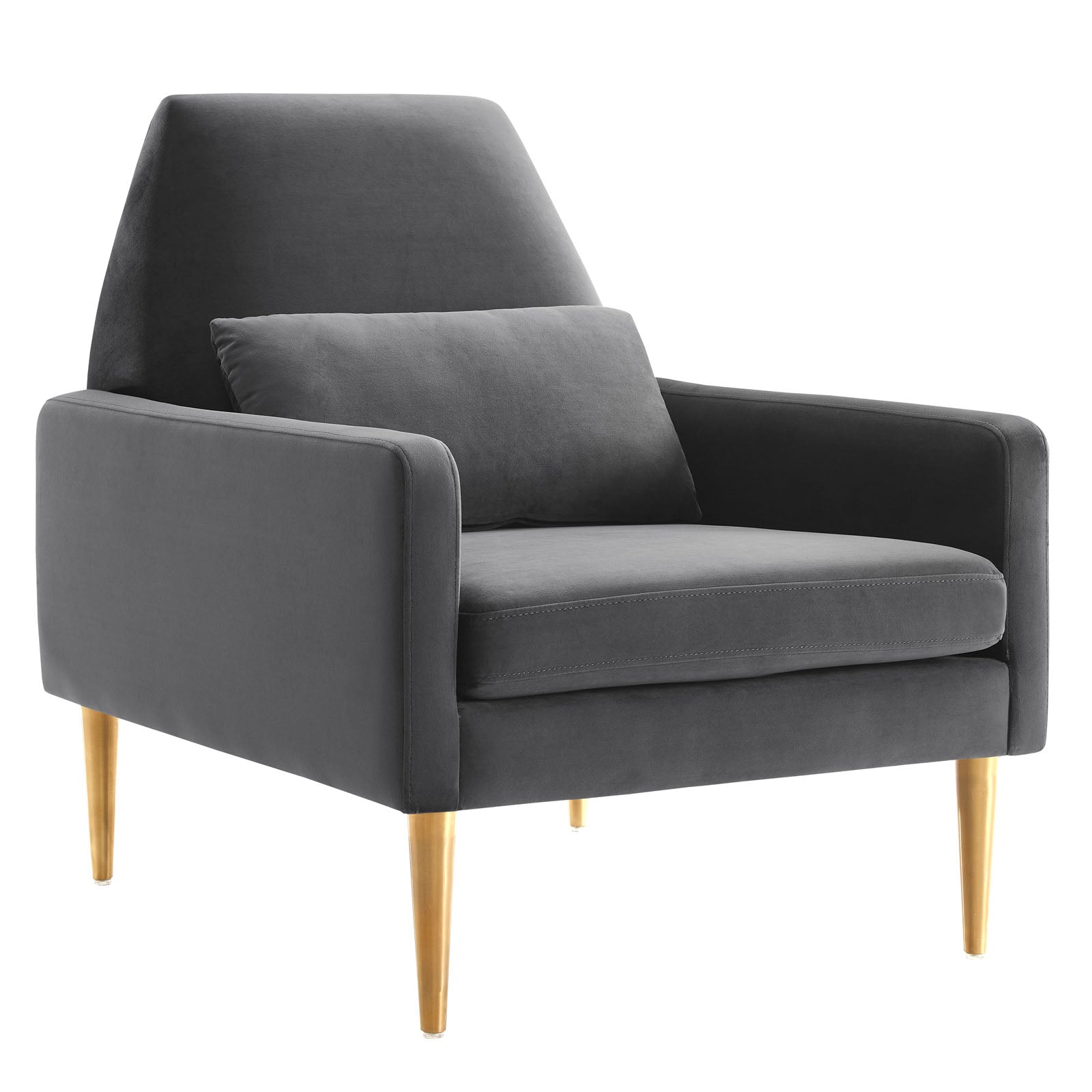 Modway Accent Chairs - Liliana-Performance-Velvet-Armchair-Charcoal