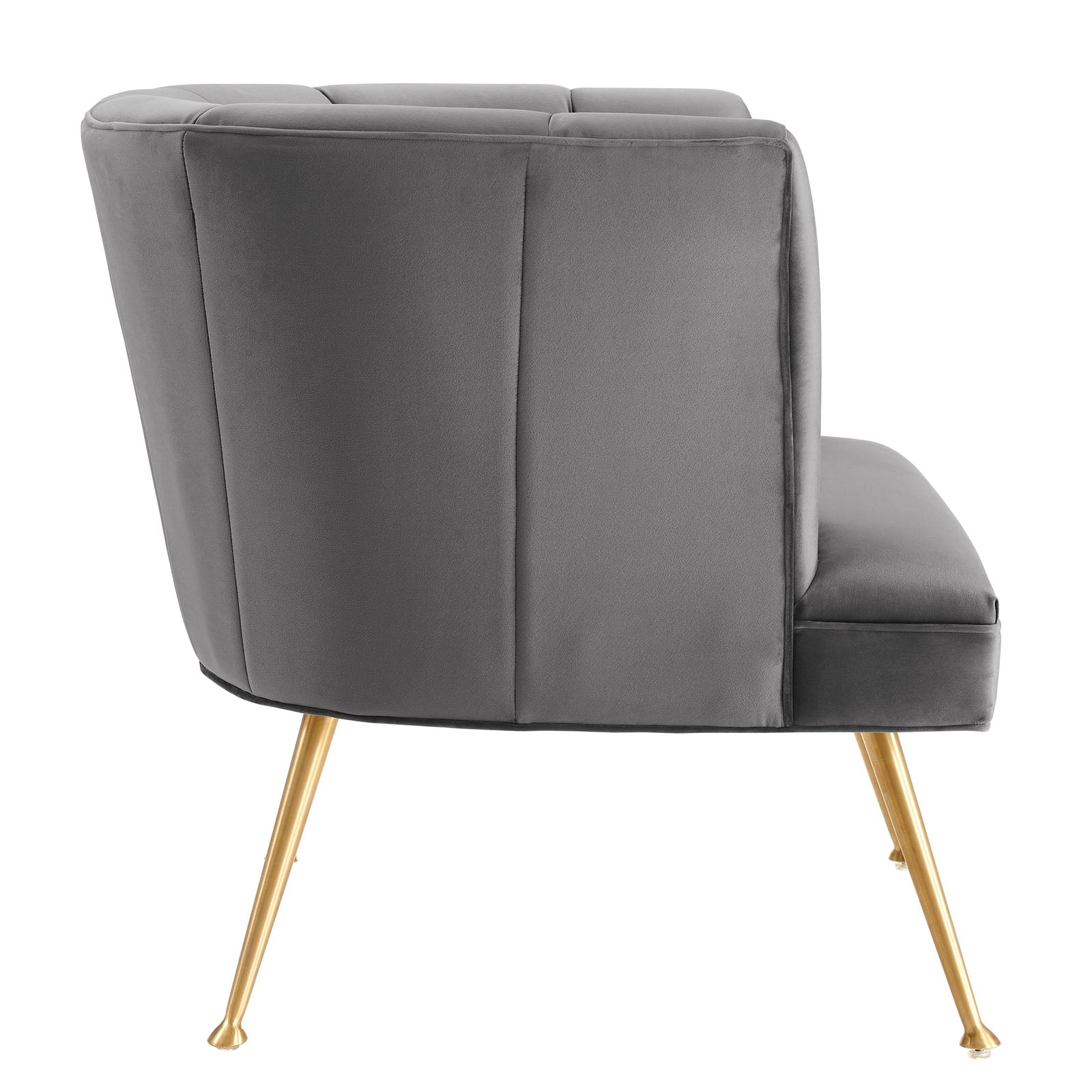 Modway Accent Chairs - Veronica-Channel-Tufted-Performance-Velvet-Armchair-Gray