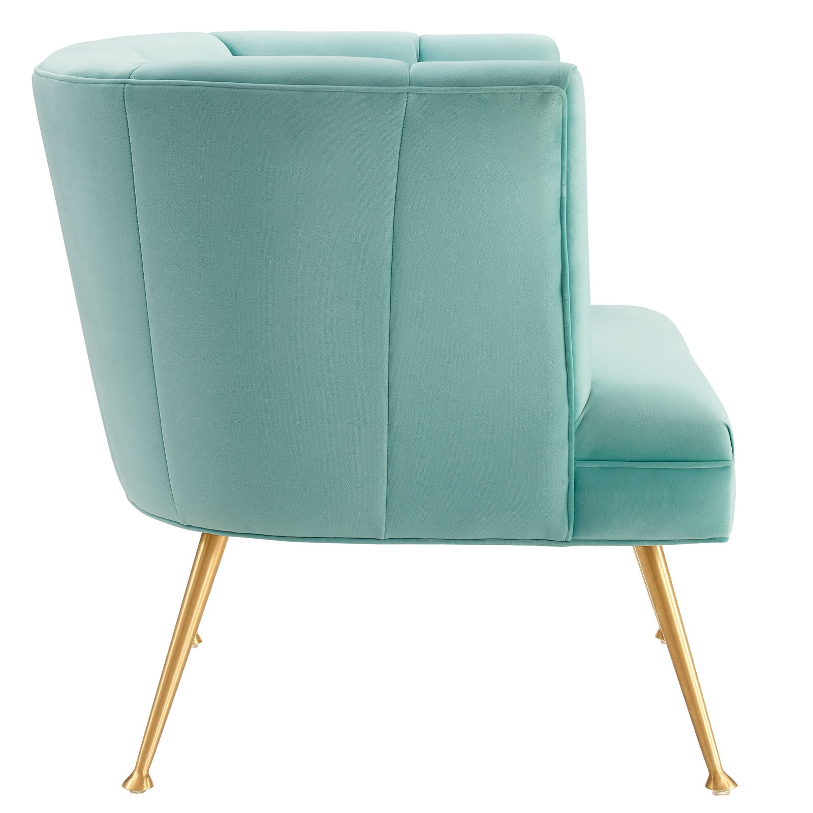 Modway Accent Chairs - Veronica-Channel-Tufted-Performance-Velvet-Armchair-Mint