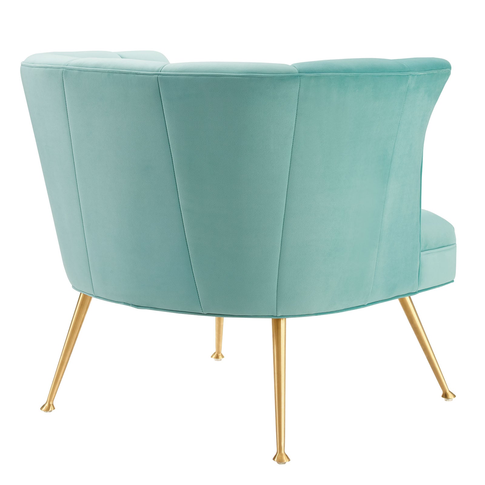 Modway Accent Chairs - Veronica-Channel-Tufted-Performance-Velvet-Armchair-Mint