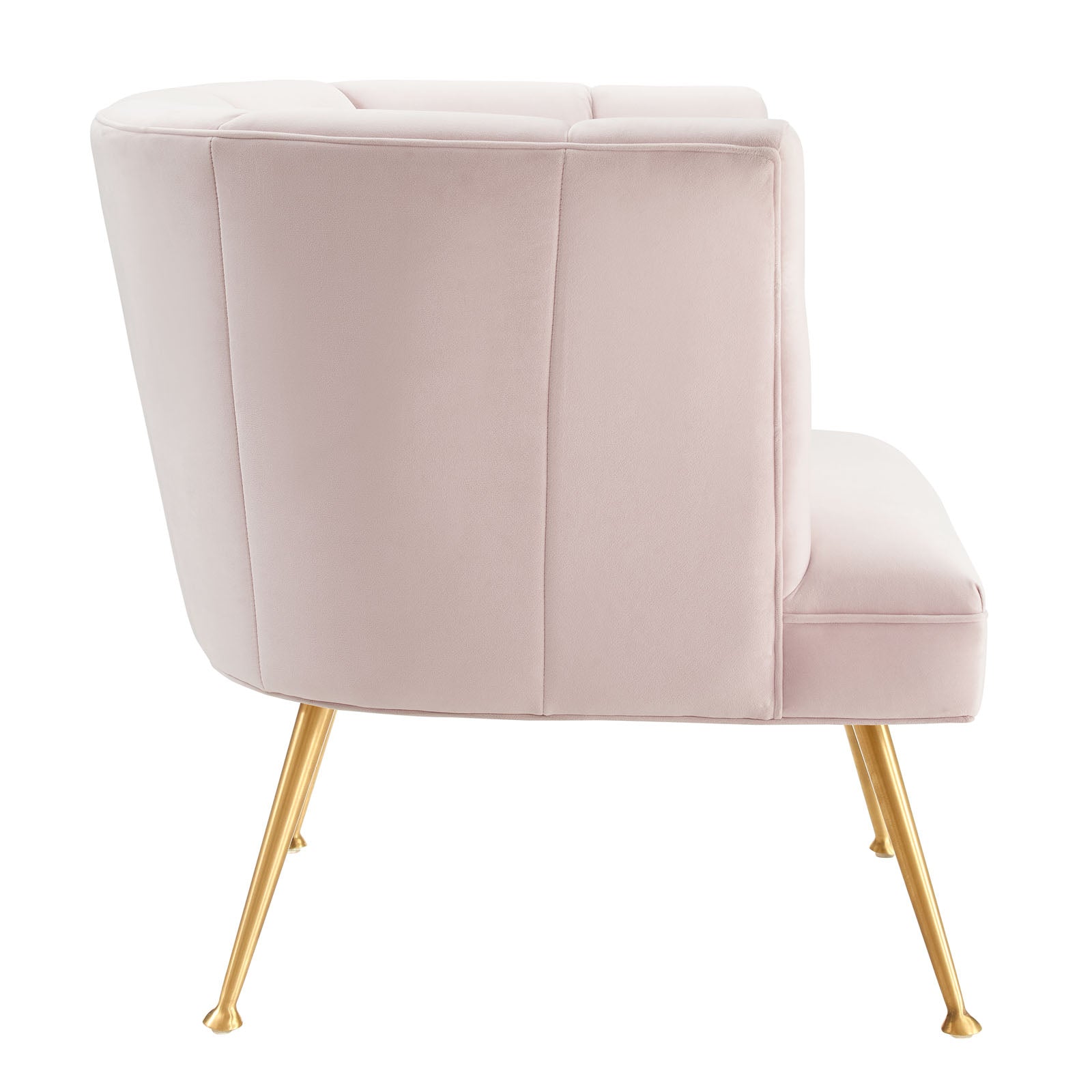 Modway Accent Chairs - Veronica-Channel-Tufted-Performance-Velvet-Armchair-Pink