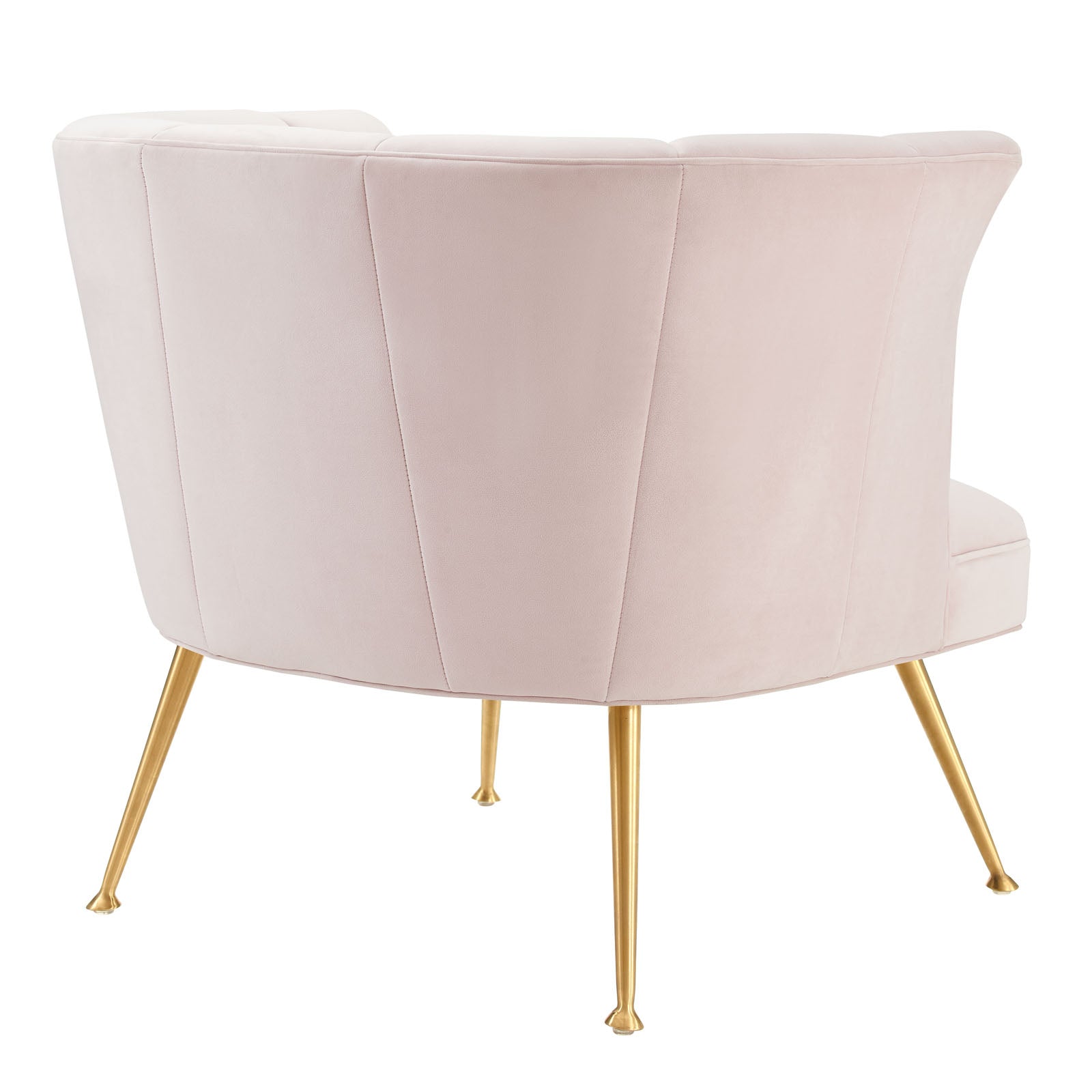 Modway Accent Chairs - Veronica-Channel-Tufted-Performance-Velvet-Armchair-Pink