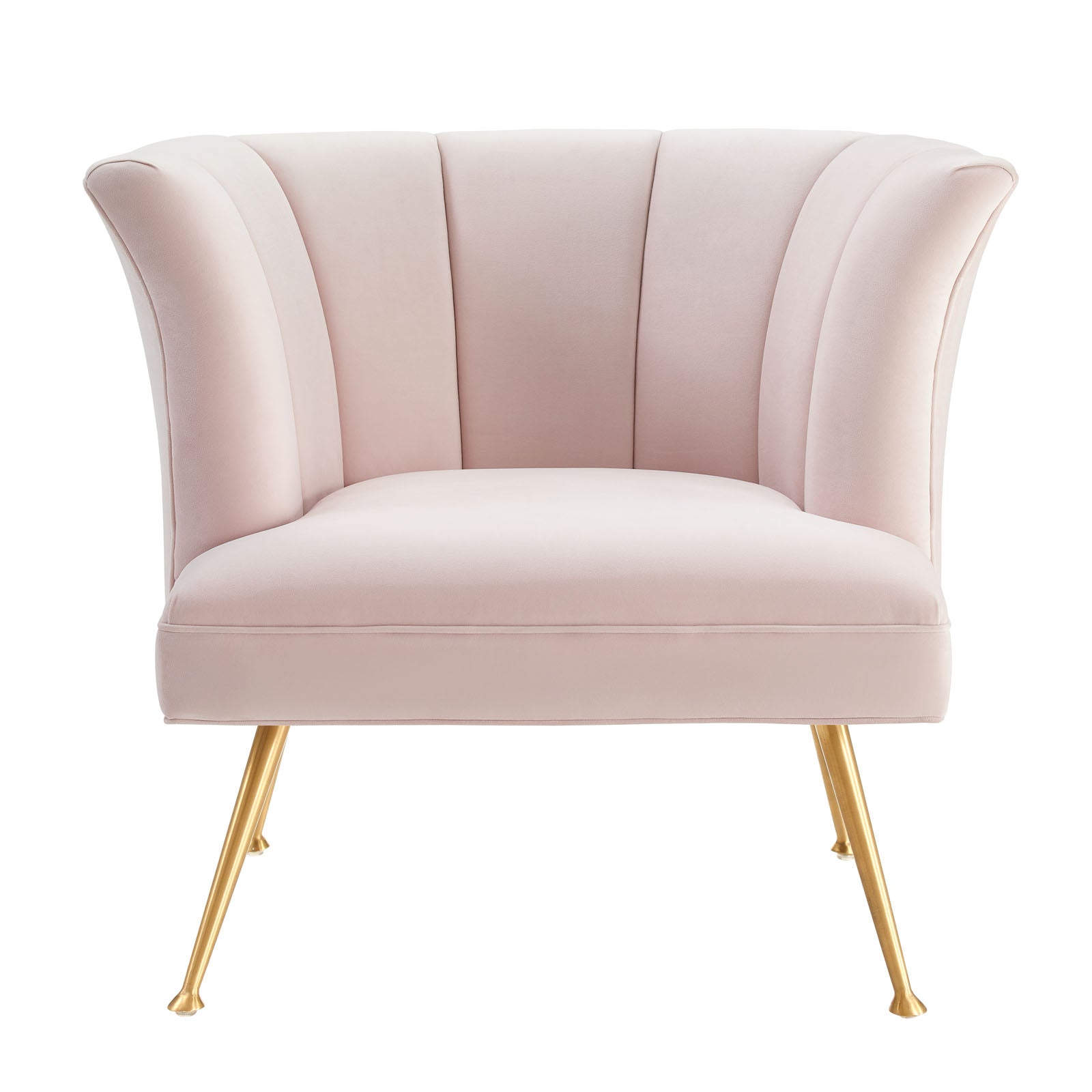 Modway Accent Chairs - Veronica-Channel-Tufted-Performance-Velvet-Armchair-Pink