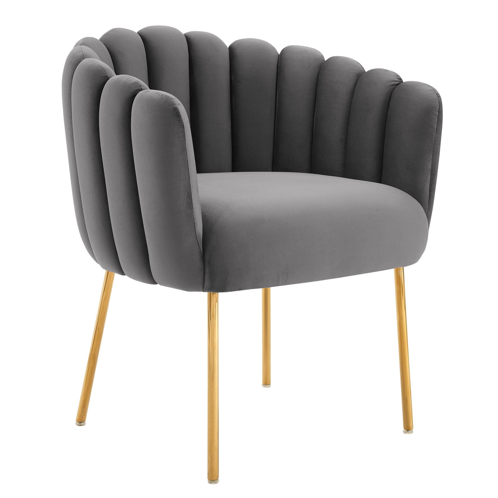 Modway Accent Chairs - Sanna-Channel-Tufted-Performance-Velvet-Armchair-Gray