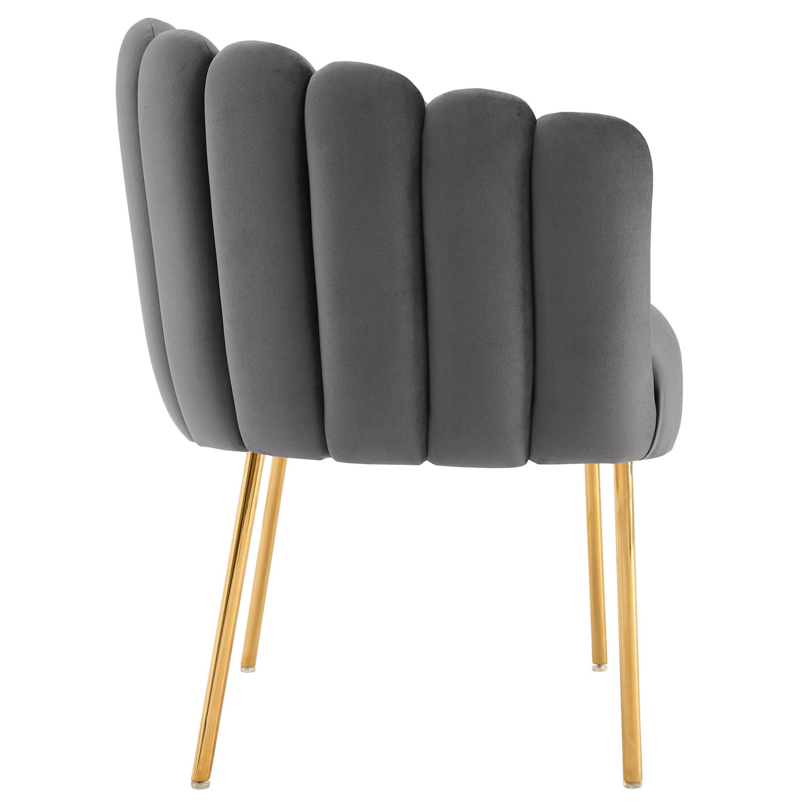 Modway Accent Chairs - Sanna-Channel-Tufted-Performance-Velvet-Armchair-Gray