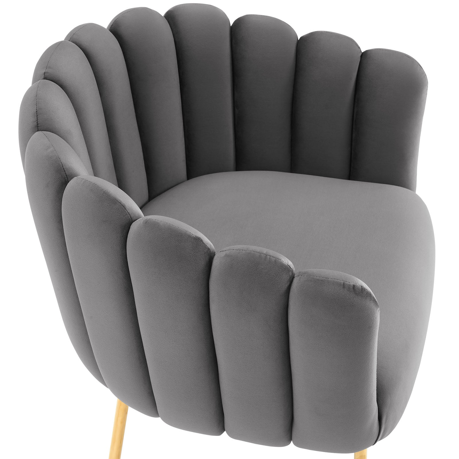 Modway Accent Chairs - Sanna-Channel-Tufted-Performance-Velvet-Armchair-Gray