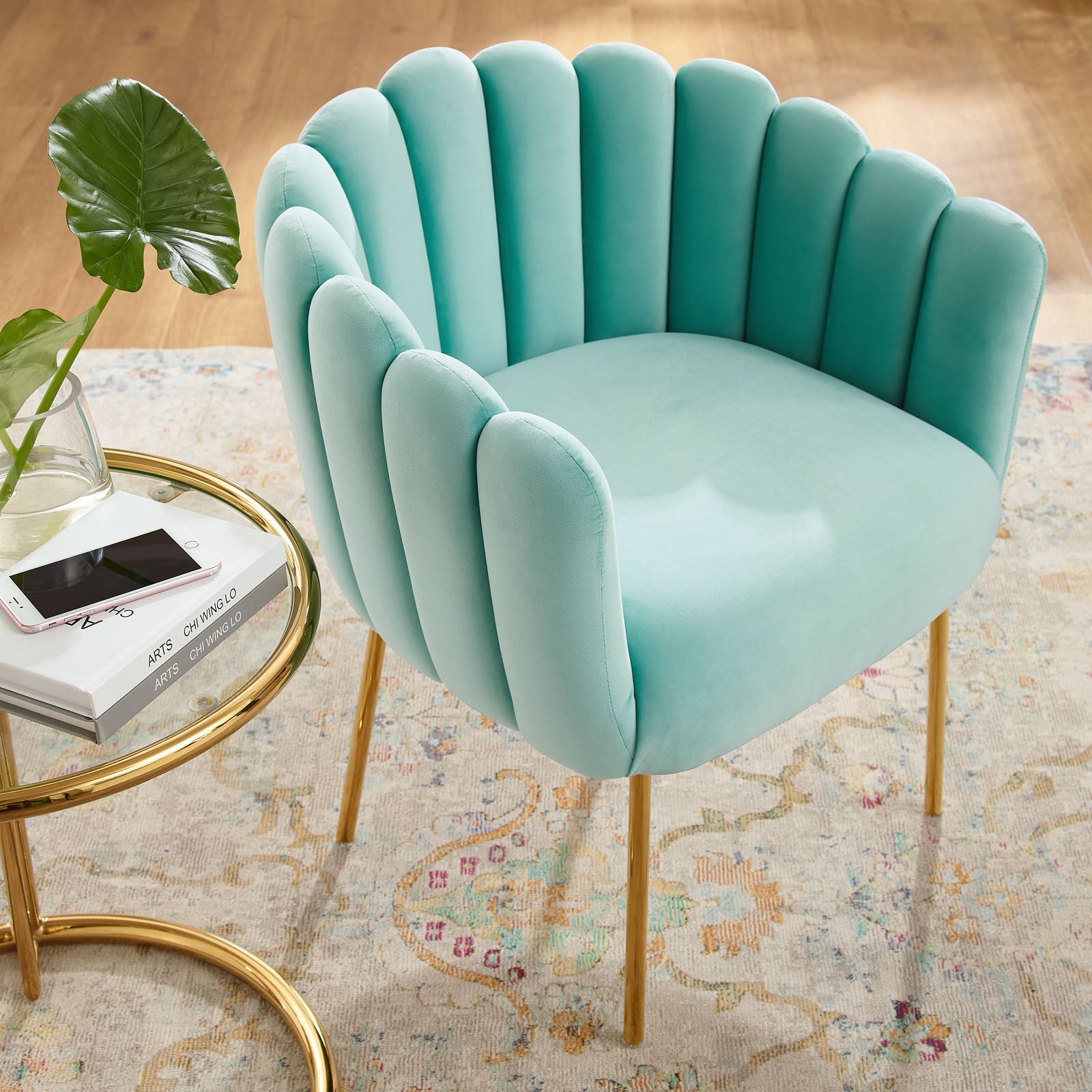 Modway Accent Chairs - Sanna-Channel-Tufted-Performance-Velvet-Armchair-Mint