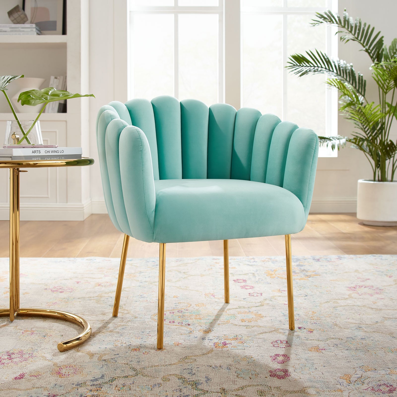 Modway Accent Chairs - Sanna-Channel-Tufted-Performance-Velvet-Armchair-Mint