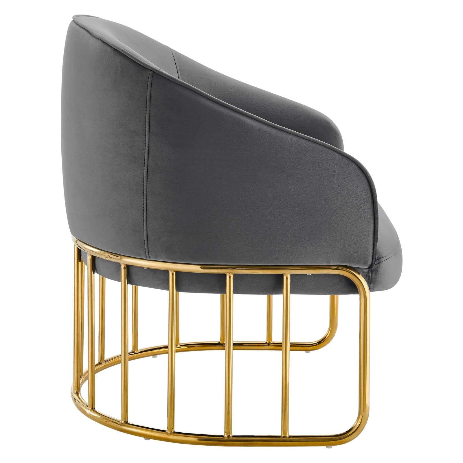 Modway Accent Chairs - Legacy Performance Velvet Armchair Gray