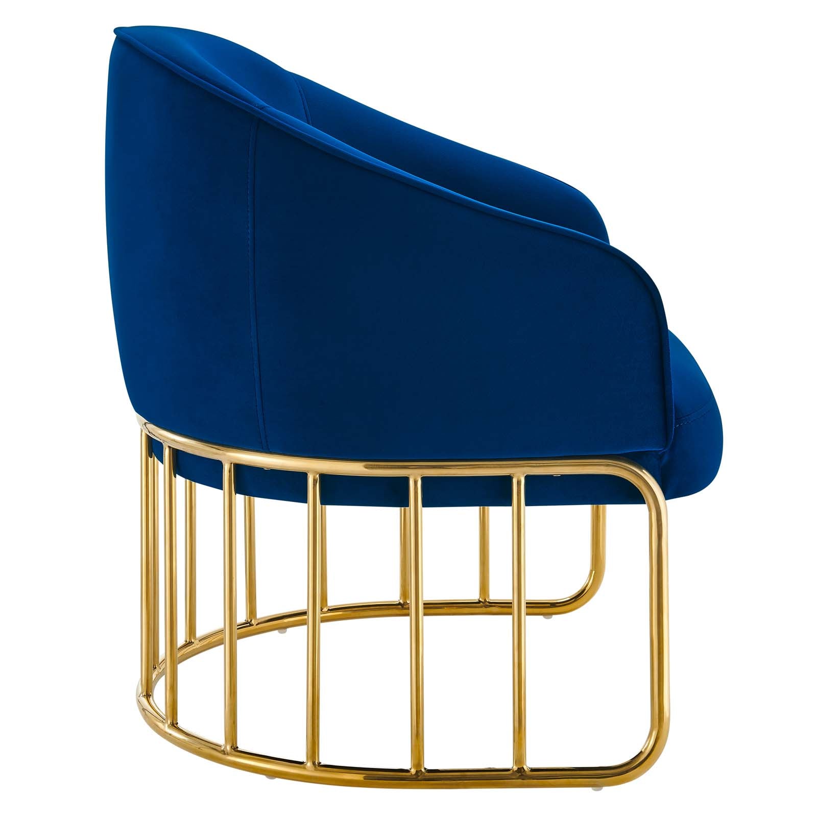 Modway Accent Chairs - Legacy Performance Velvet Armchair Navy