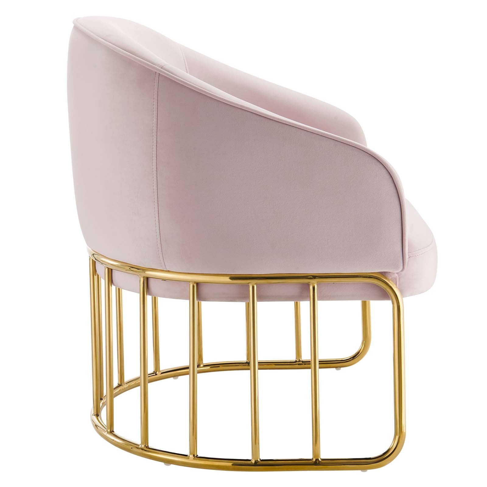 Modway Accent Chairs - Legacy Performance Velvet Armchair Pink