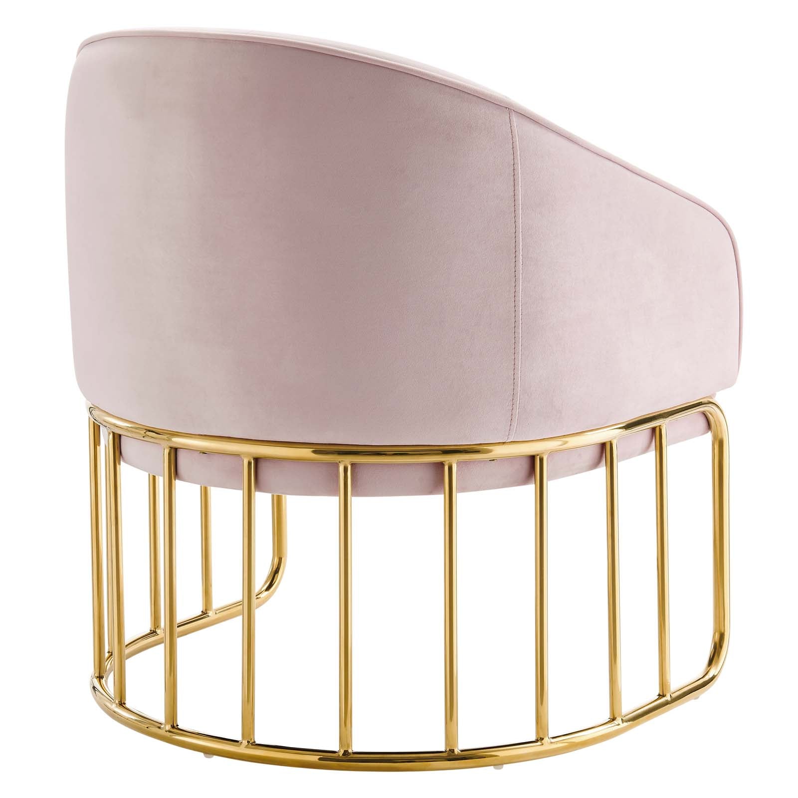 Modway Accent Chairs - Legacy Performance Velvet Armchair Pink