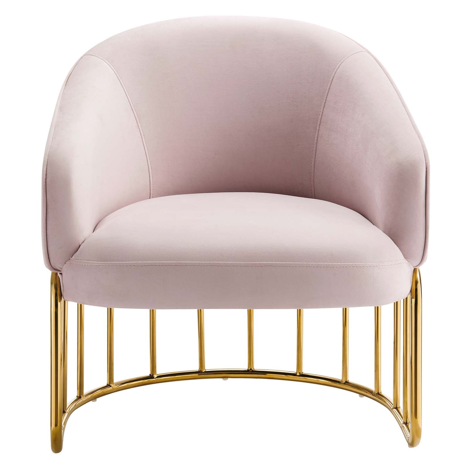 Modway Accent Chairs - Legacy Performance Velvet Armchair Pink