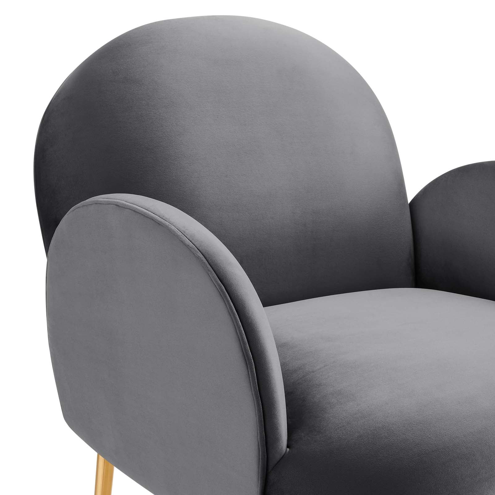Modway Accent Chairs - Transcend Performance Velvet Armchair Gray