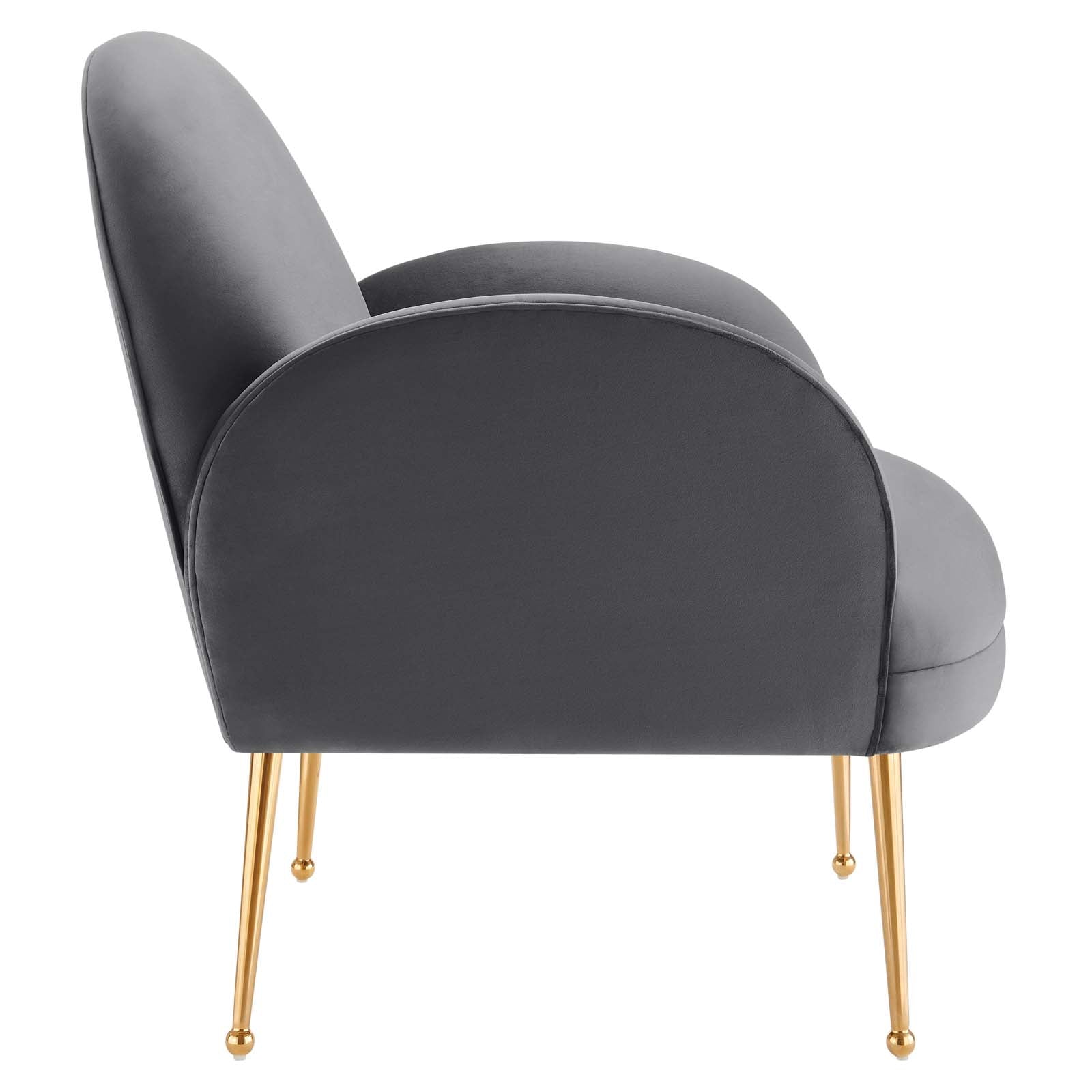 Modway Accent Chairs - Transcend Performance Velvet Armchair Gray