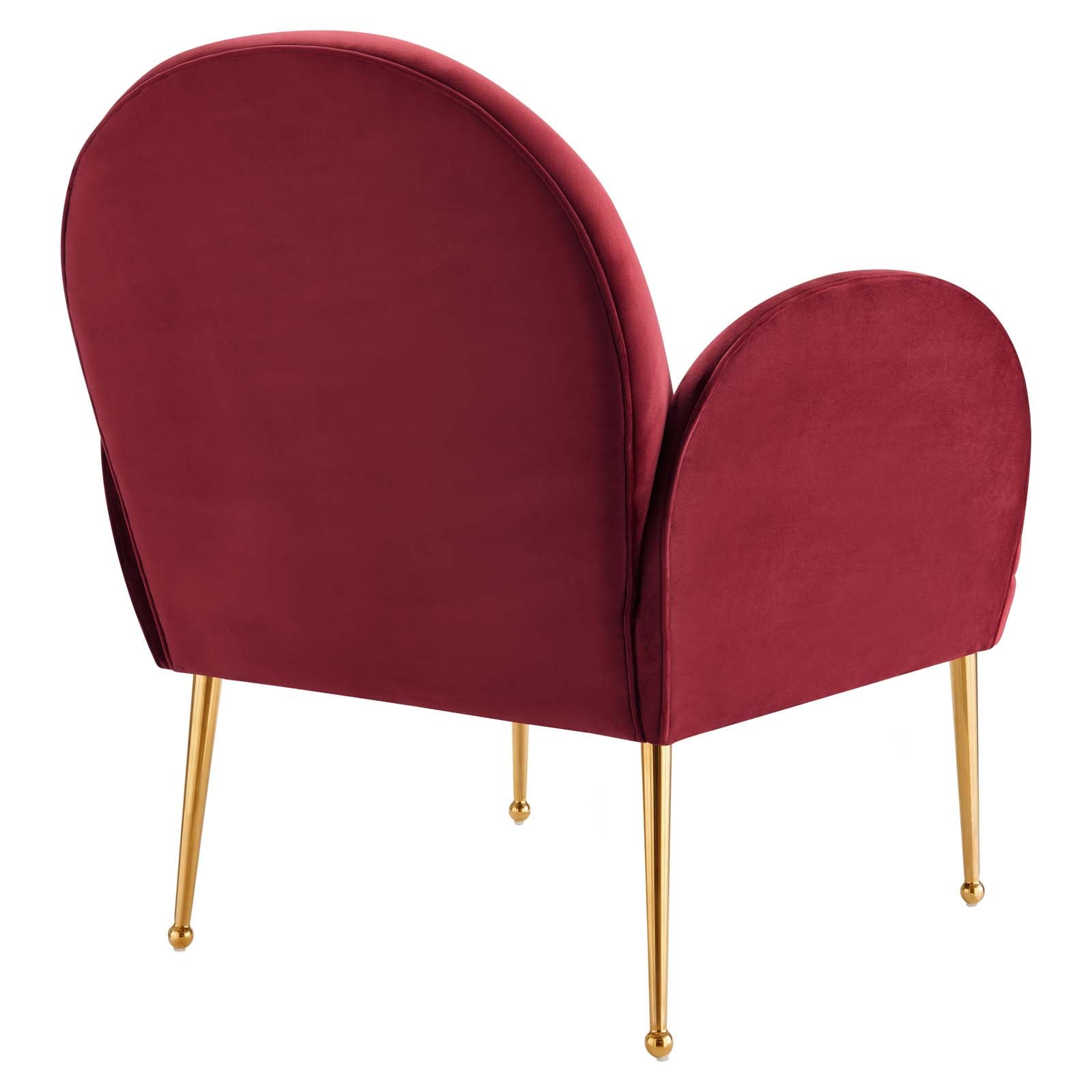 Modway Accent Chairs - Transcend Performance Velvet Armchair Maroon