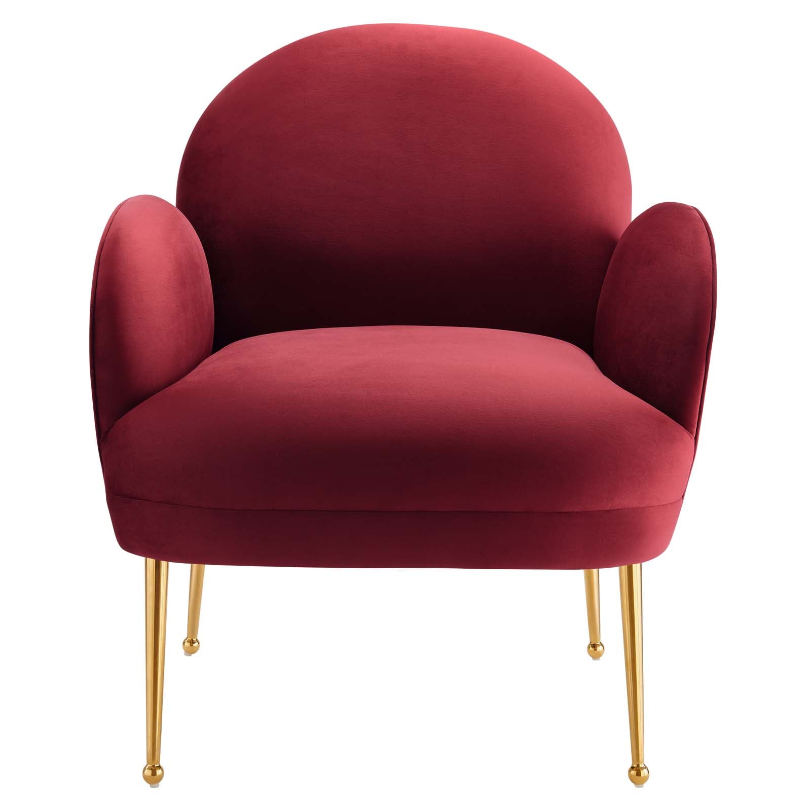 Modway Accent Chairs - Transcend Performance Velvet Armchair Maroon