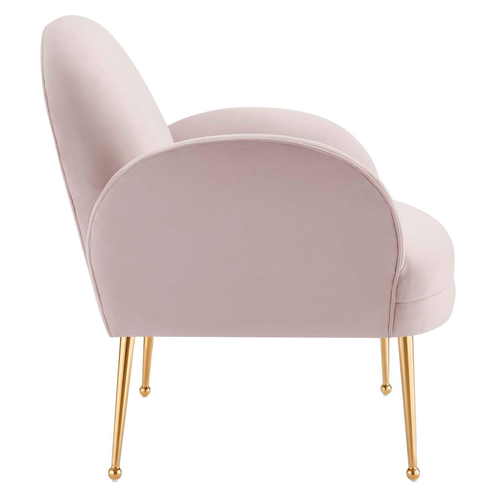 Modway Accent Chairs - Transcend Performance Velvet Armchair Pink
