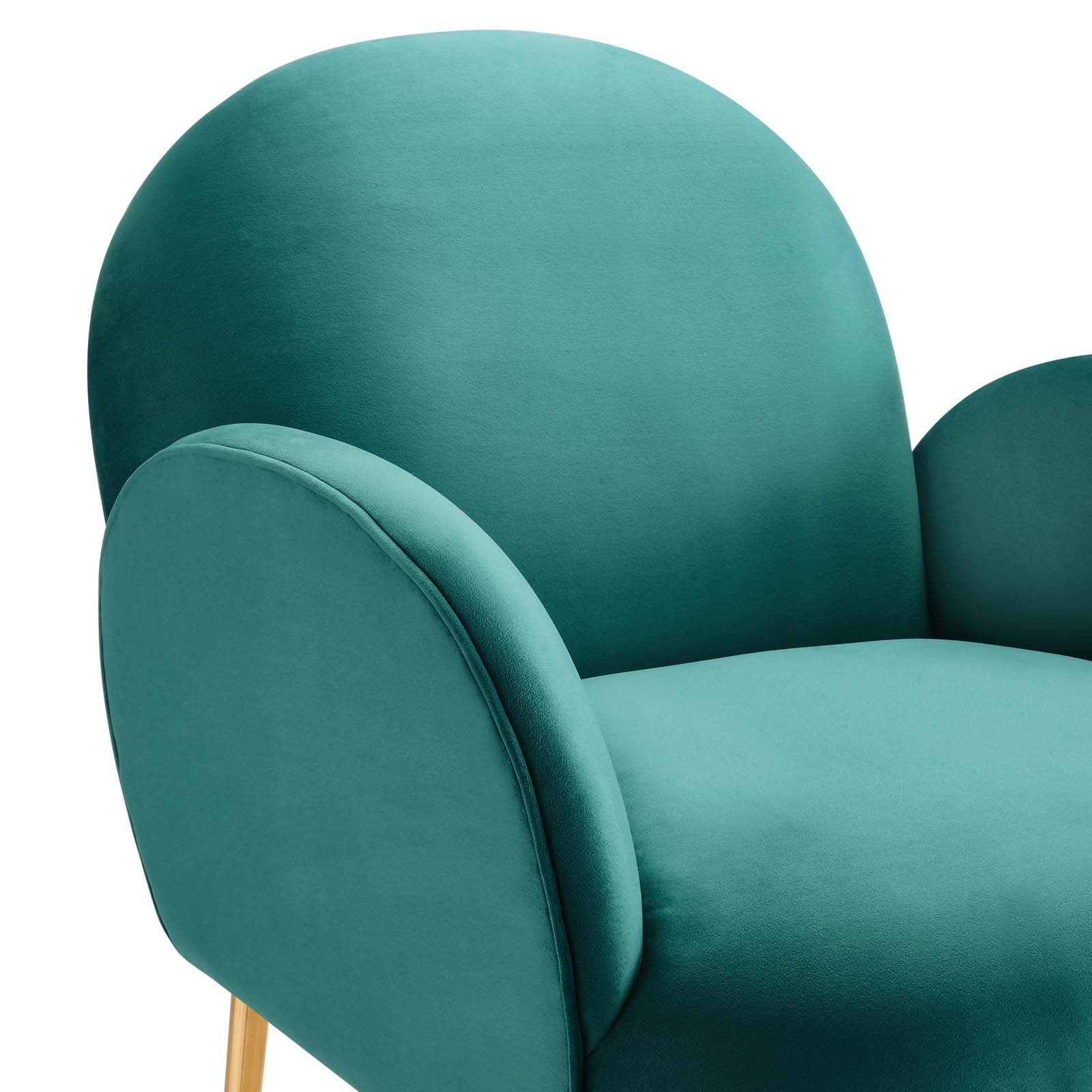 Modway Accent Chairs - Transcend Performance Velvet Armchair Teal