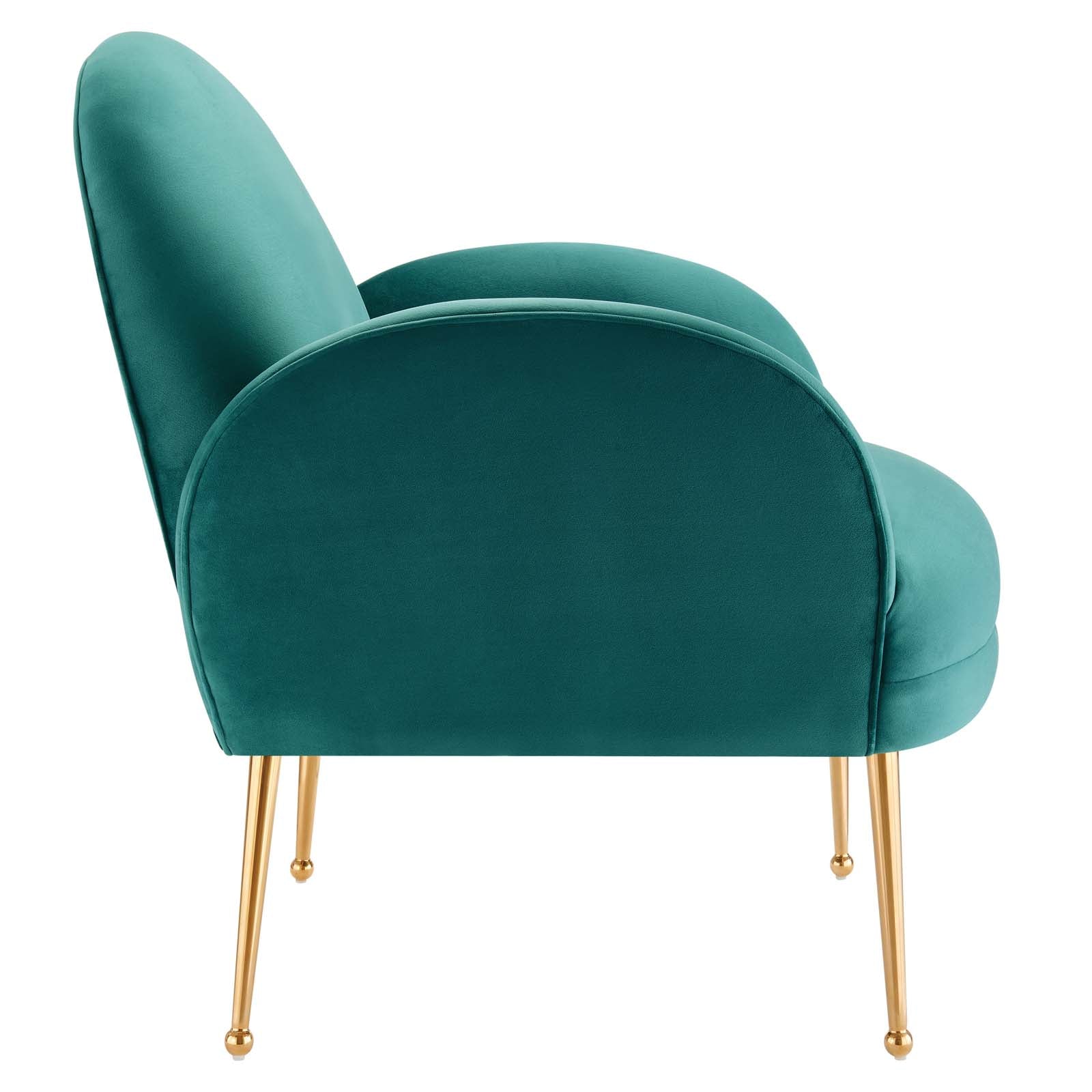 Modway Accent Chairs - Transcend Performance Velvet Armchair Teal