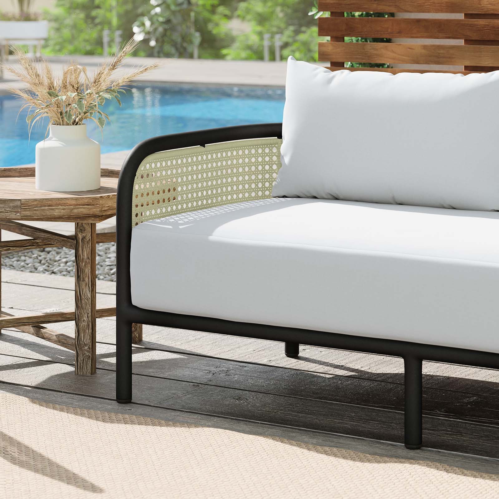 Modway Outdoor Sofas - Hanalei Outdoor Patio Sofa Ivory White
