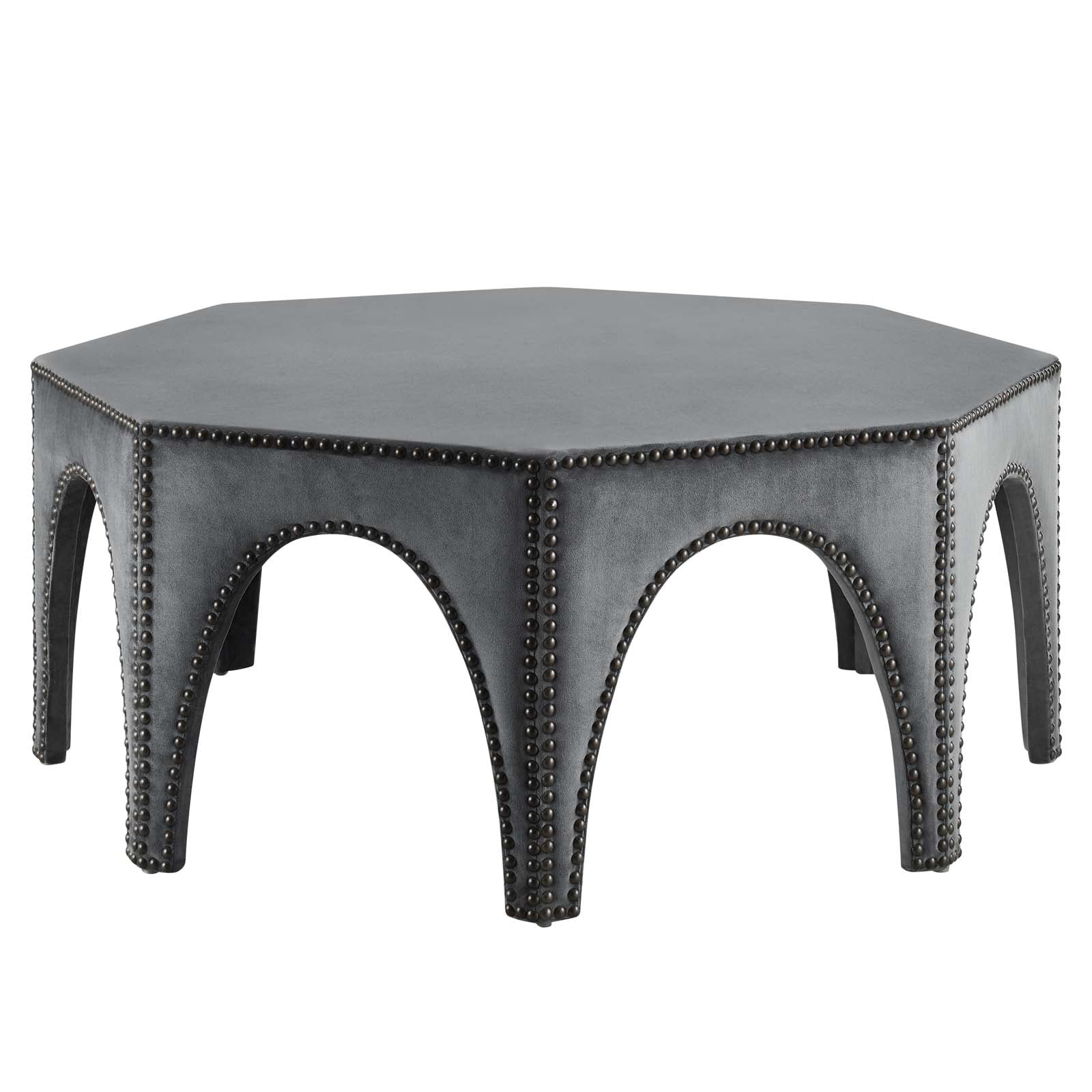 Modway Ottomans & Stools - Victory Performance Velvet Ottoman Gray