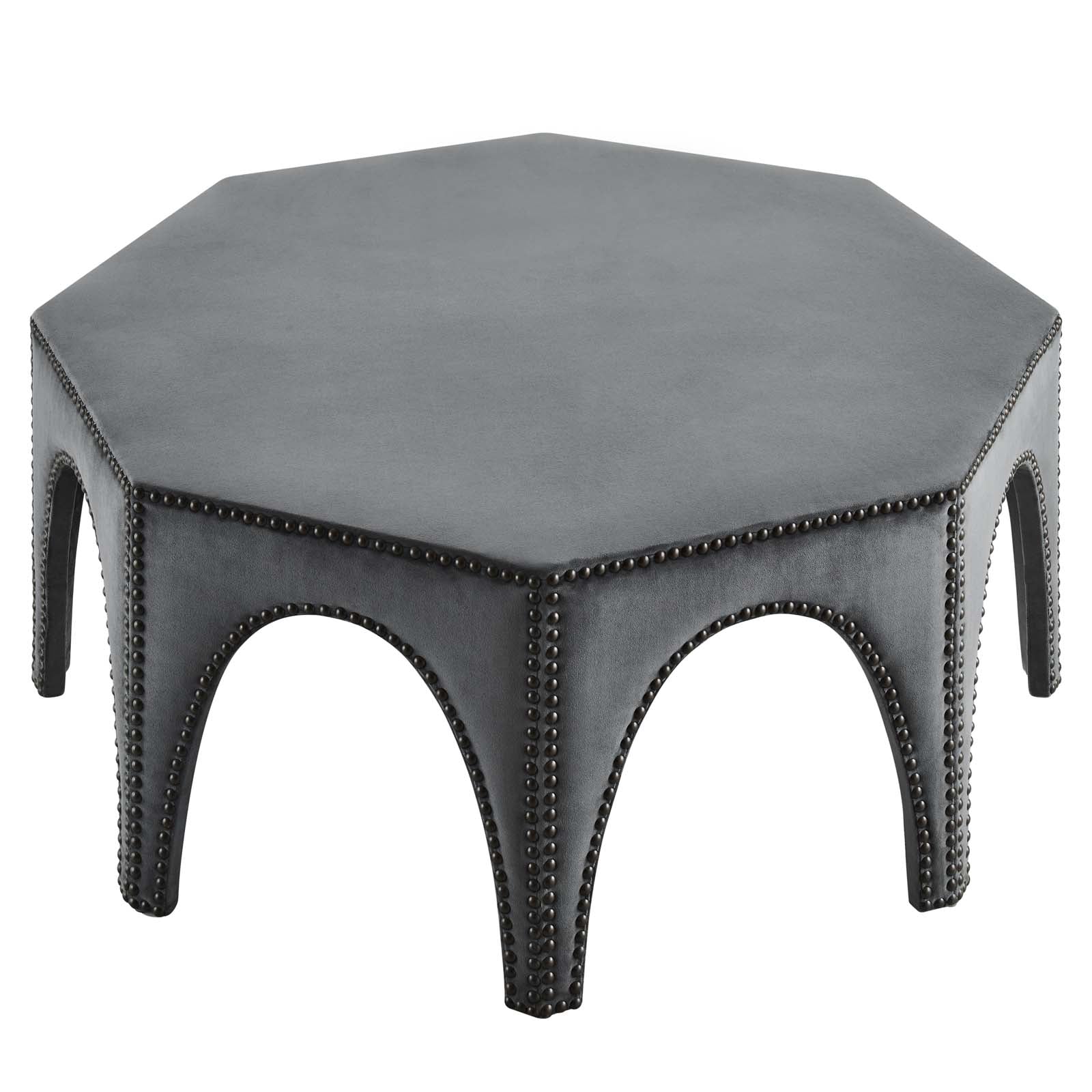Modway Ottomans & Stools - Victory Performance Velvet Ottoman Gray