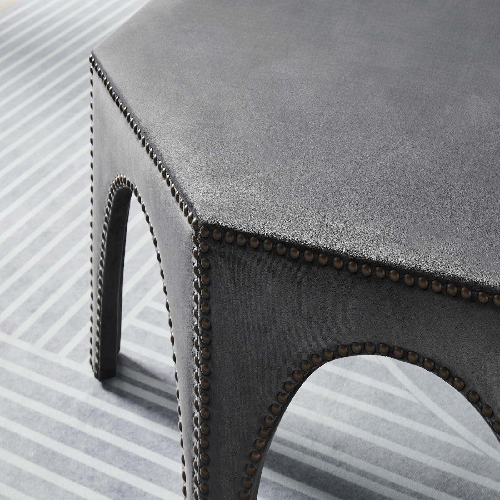 Modway Ottomans & Stools - Victory Performance Velvet Ottoman Gray