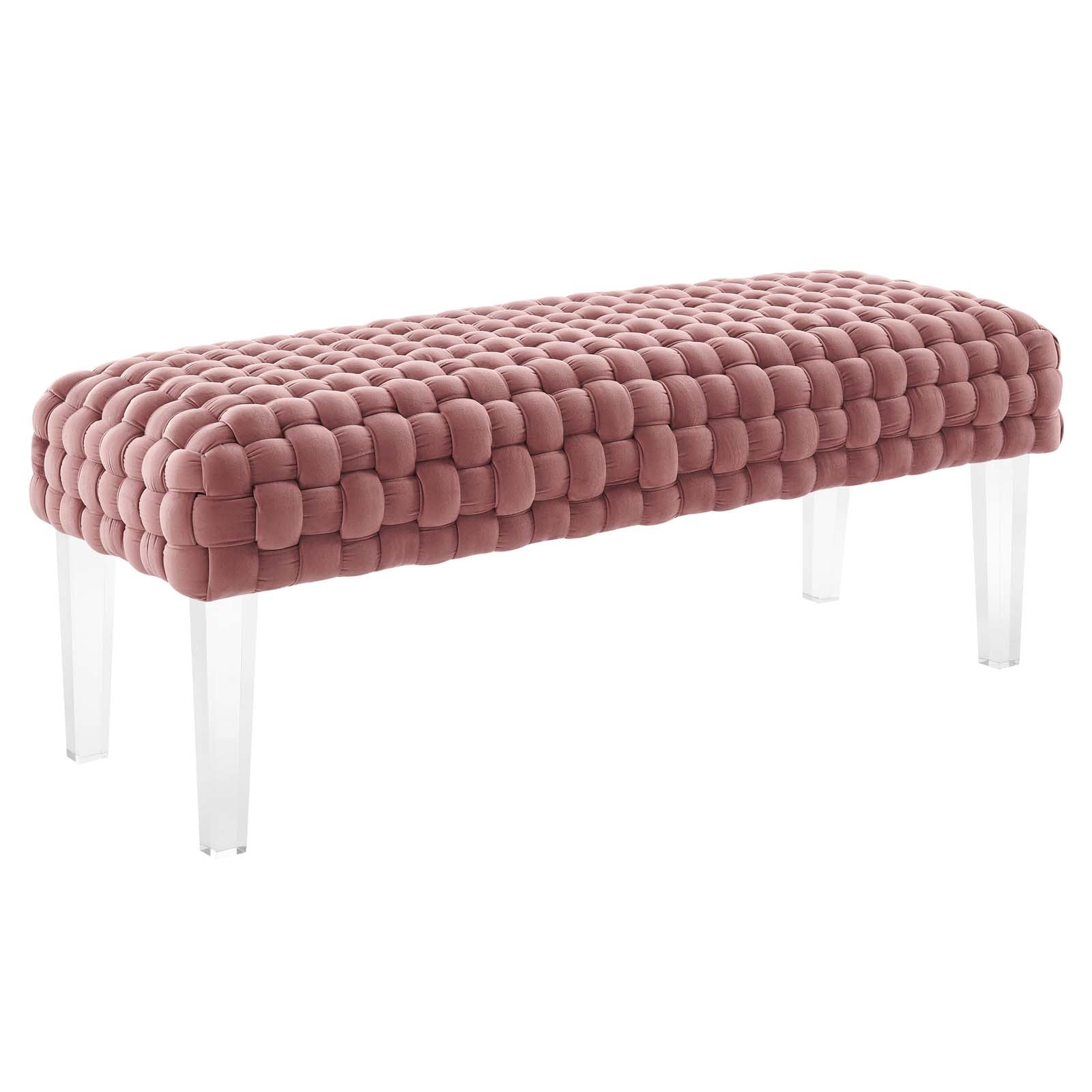 Modway Ottomans & Stools - Prologue Woven Performance Velvet Ottoman Dusty Rose